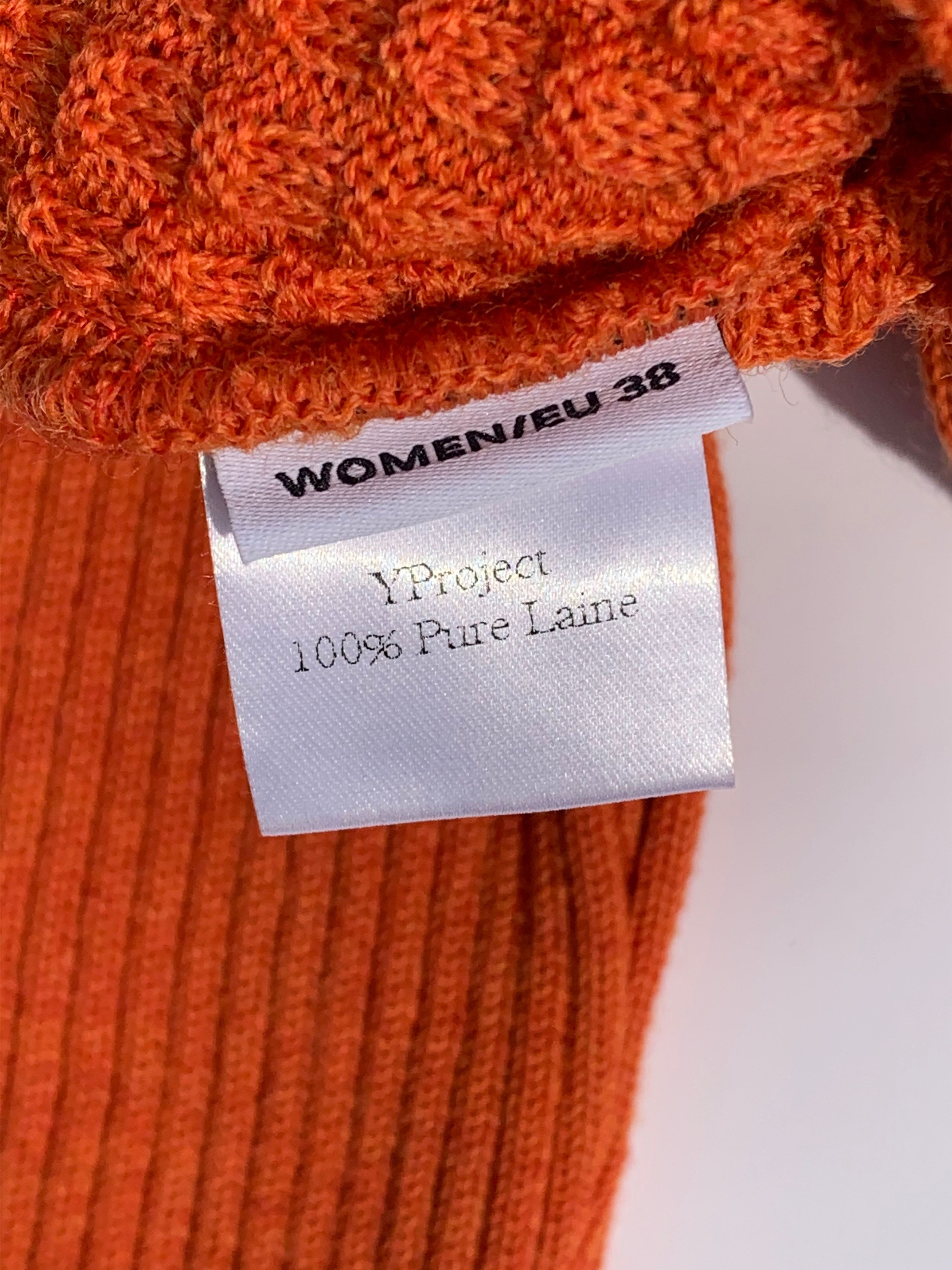 Y/Project Y/Project Orange Necklace Detail Ribbed Wool Cardigan 38 Size XS / US 0-2 / IT 36-38 - 7 Thumbnail