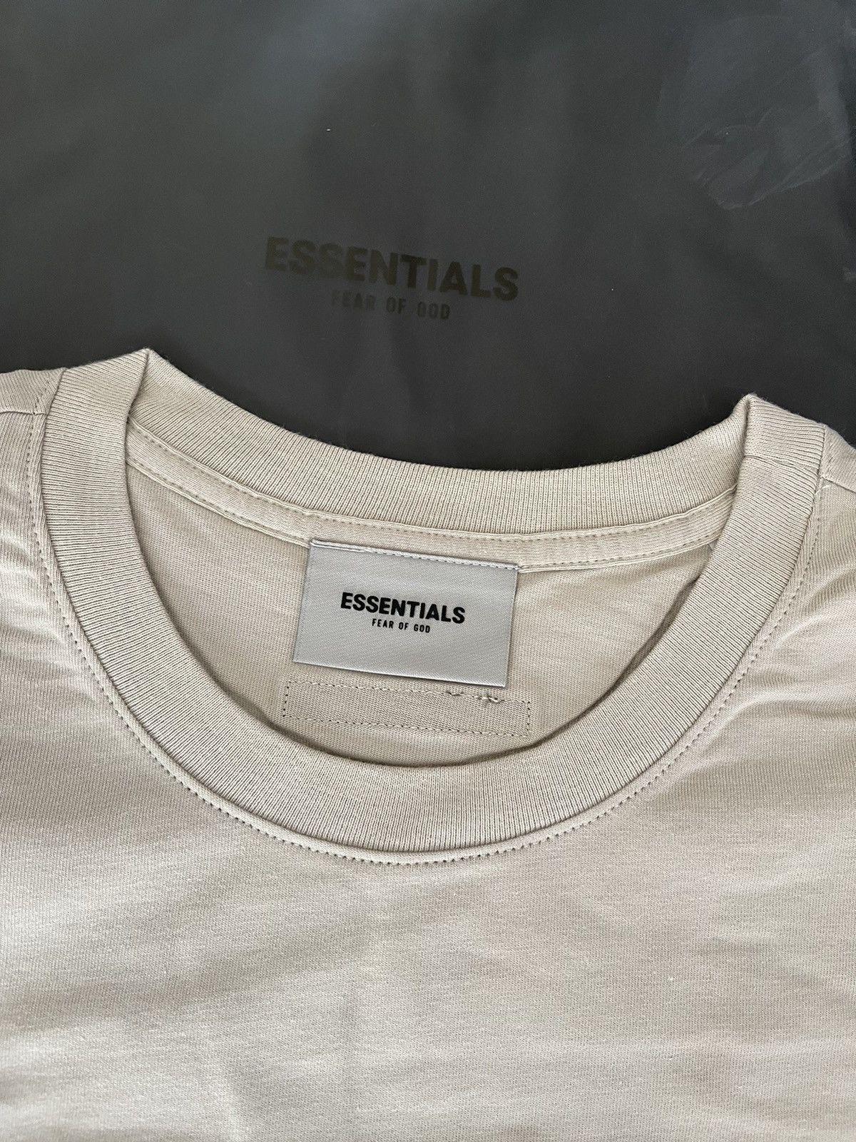 FOG × Fear of God × Pacsun FOG - Essentials Fear Of God Tan Logo-Print Jersey T-Shirt Size US XL / EU 56 / 4 - 3 Thumbnail