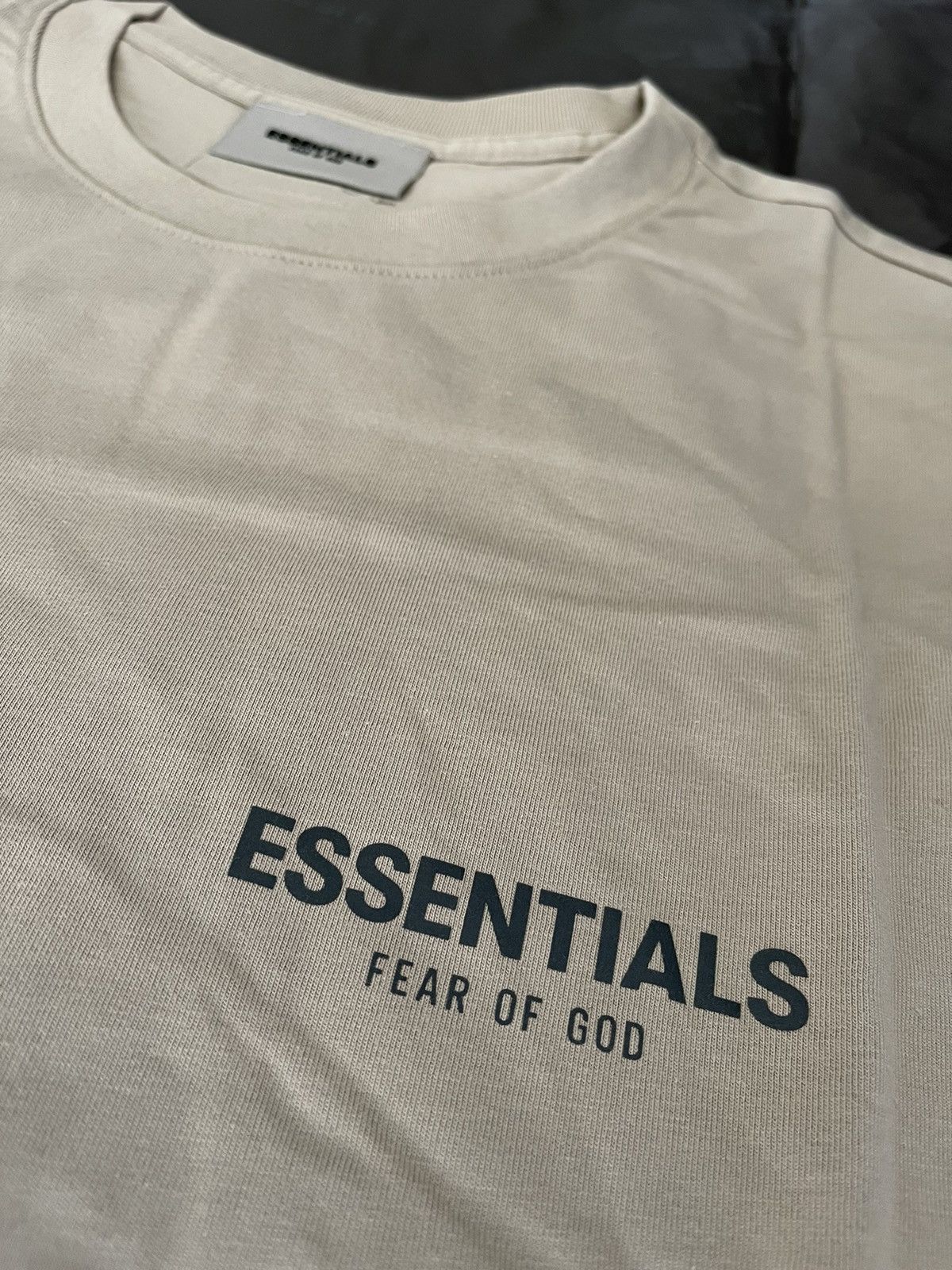 FOG × Fear of God × Pacsun FOG - Essentials Fear Of God Tan Logo-Print Jersey T-Shirt Size US XL / EU 56 / 4 - 4 Thumbnail