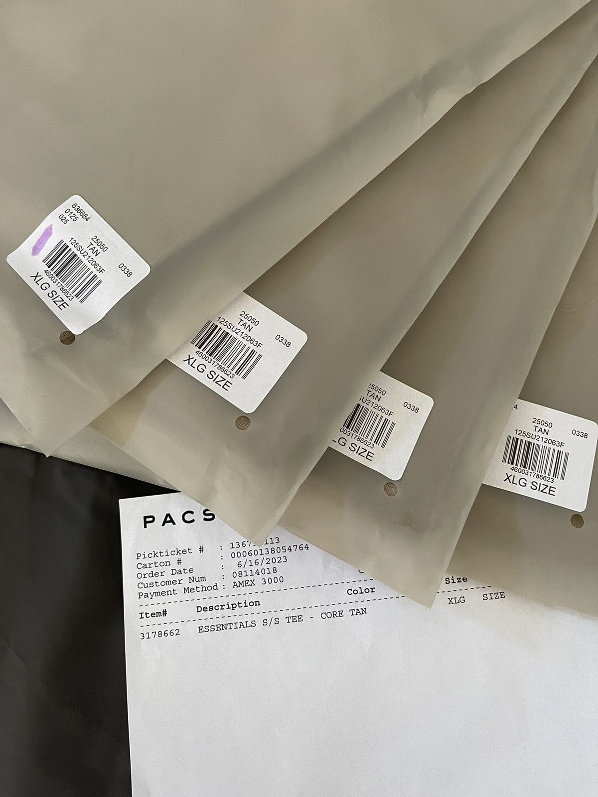 FOG × Fear of God × Pacsun FOG - Essentials Fear Of God Tan Logo-Print Jersey T-Shirt Size US XL / EU 56 / 4 - 9 Thumbnail