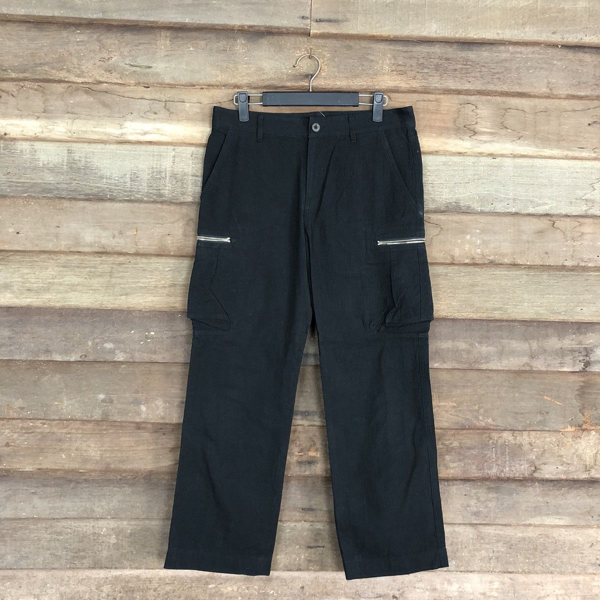 image of Issey Miyake Cargo Pants Multipocket Seditionaries A120 in Black, Men's (Size 29)
