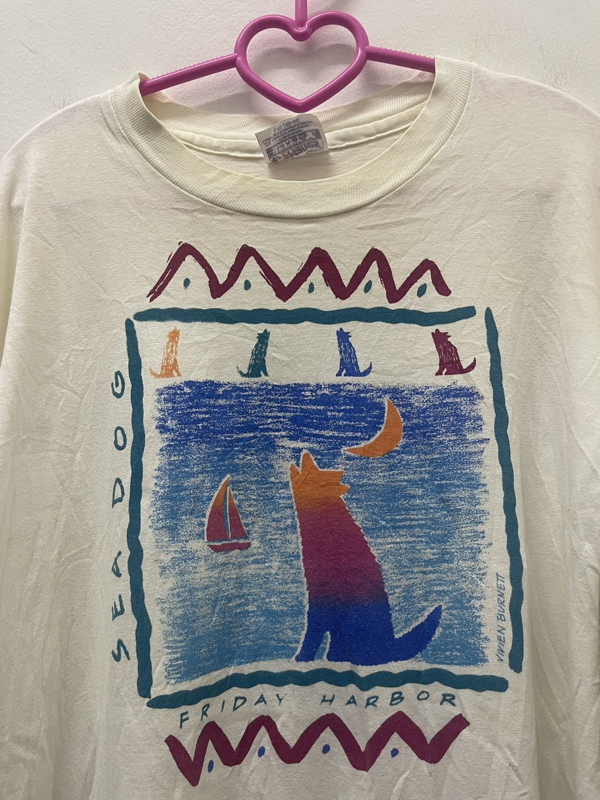 Vintage Rare 90s Vintage SEA DOG Friday Harbor Vivien Burnett Tee Size US L / EU 52-54 / 3 - 2 Thumbnail