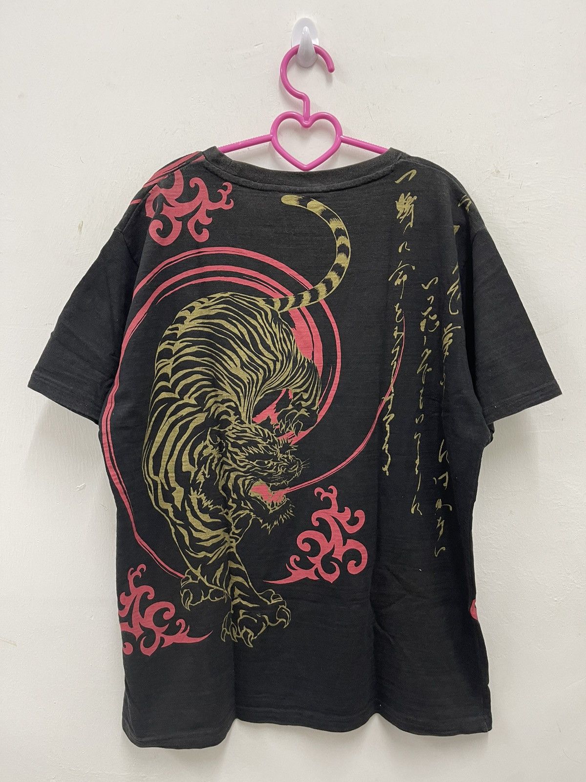 image of Sukajan T Shirts x Vintage Sukajan Japan Tiger Full All Over Shirt in Black, Men's (Size Large)
