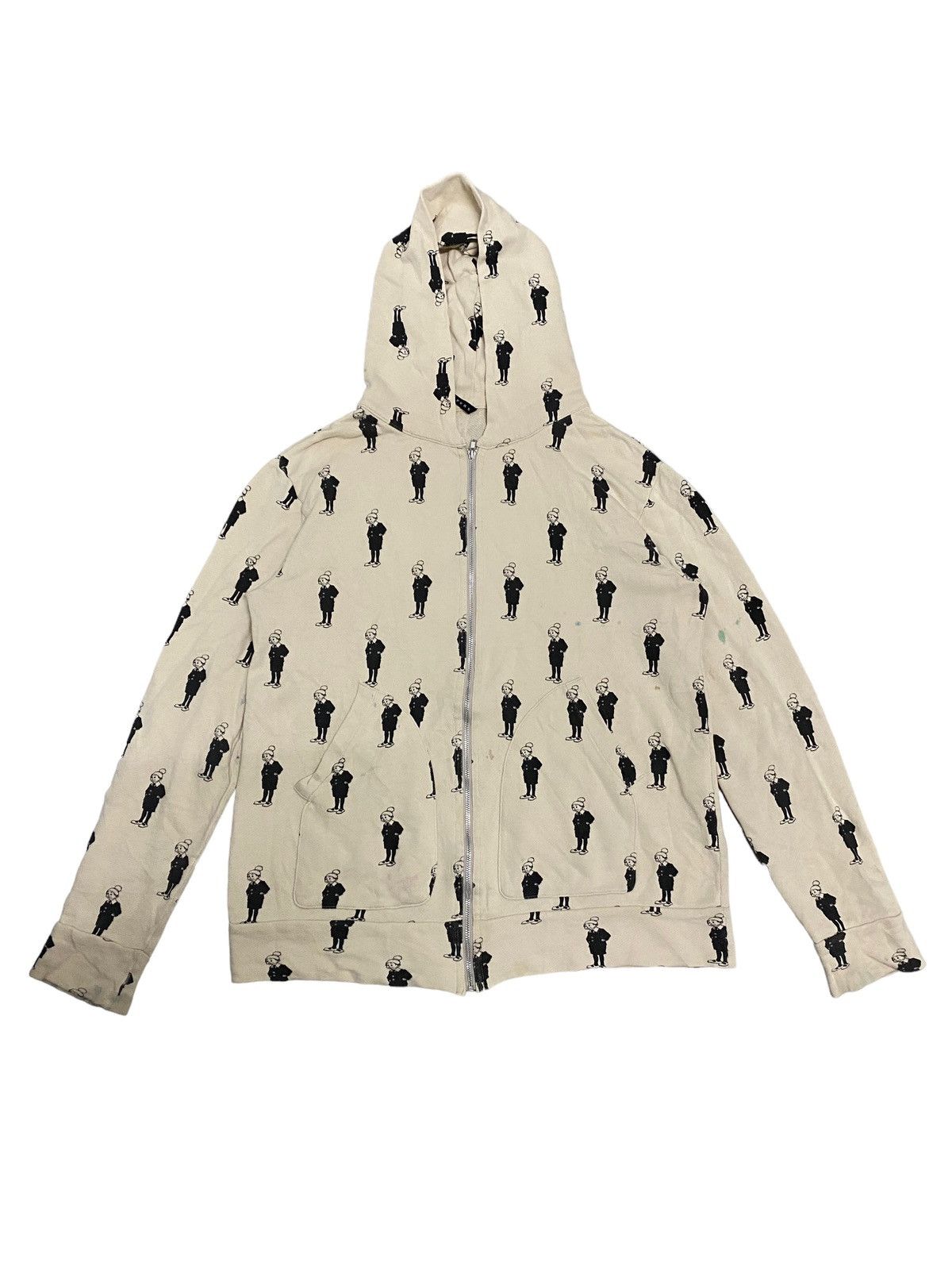 image of Sunaokuwahara Issey Miyake Zipper Hoodie in Fullprint, Men's (Size Medium)