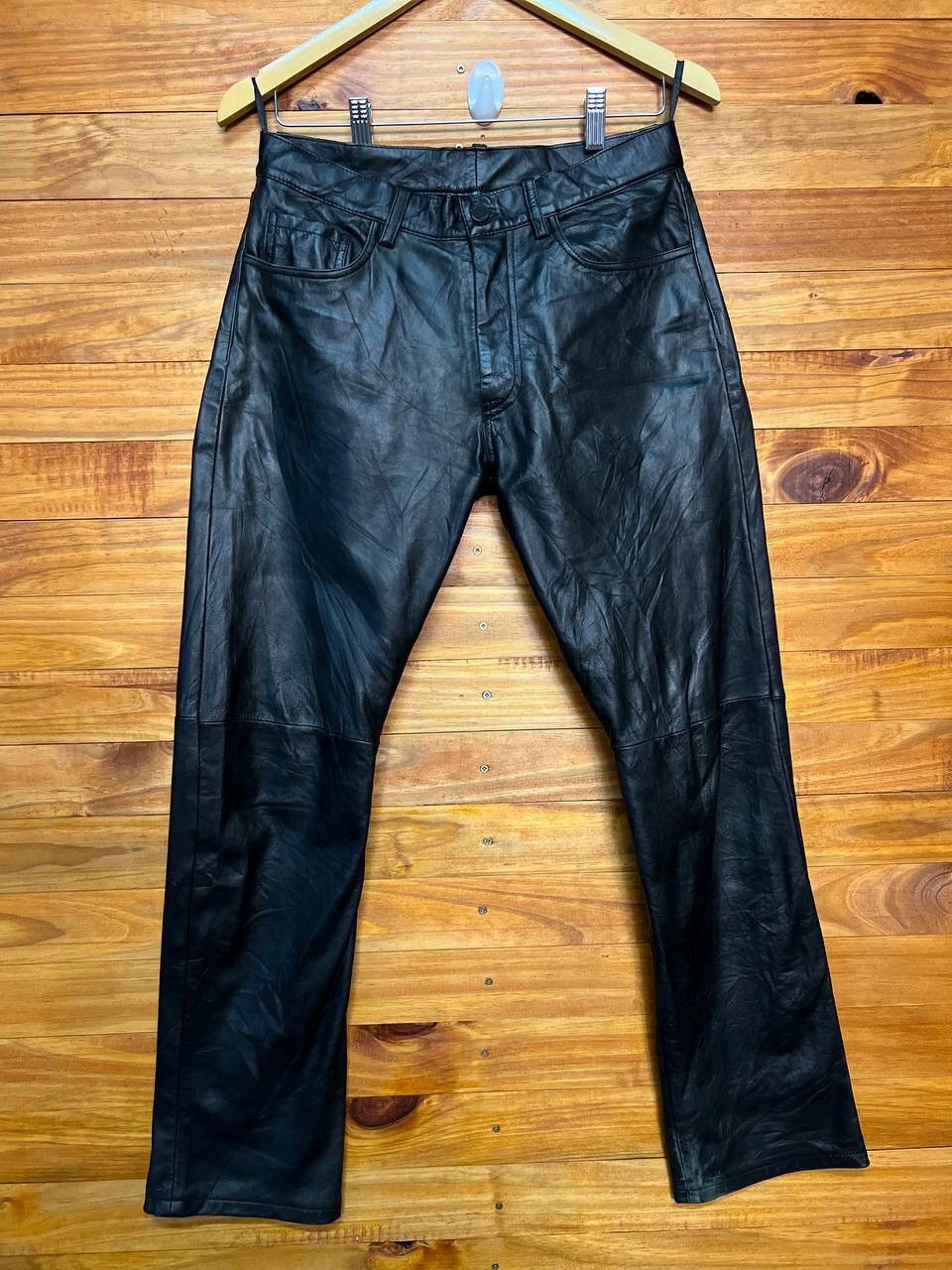 image of Comme Ca Ism x Genuine Leather Comme Ca Du Mode Men Leather Pants Size 29 in Black