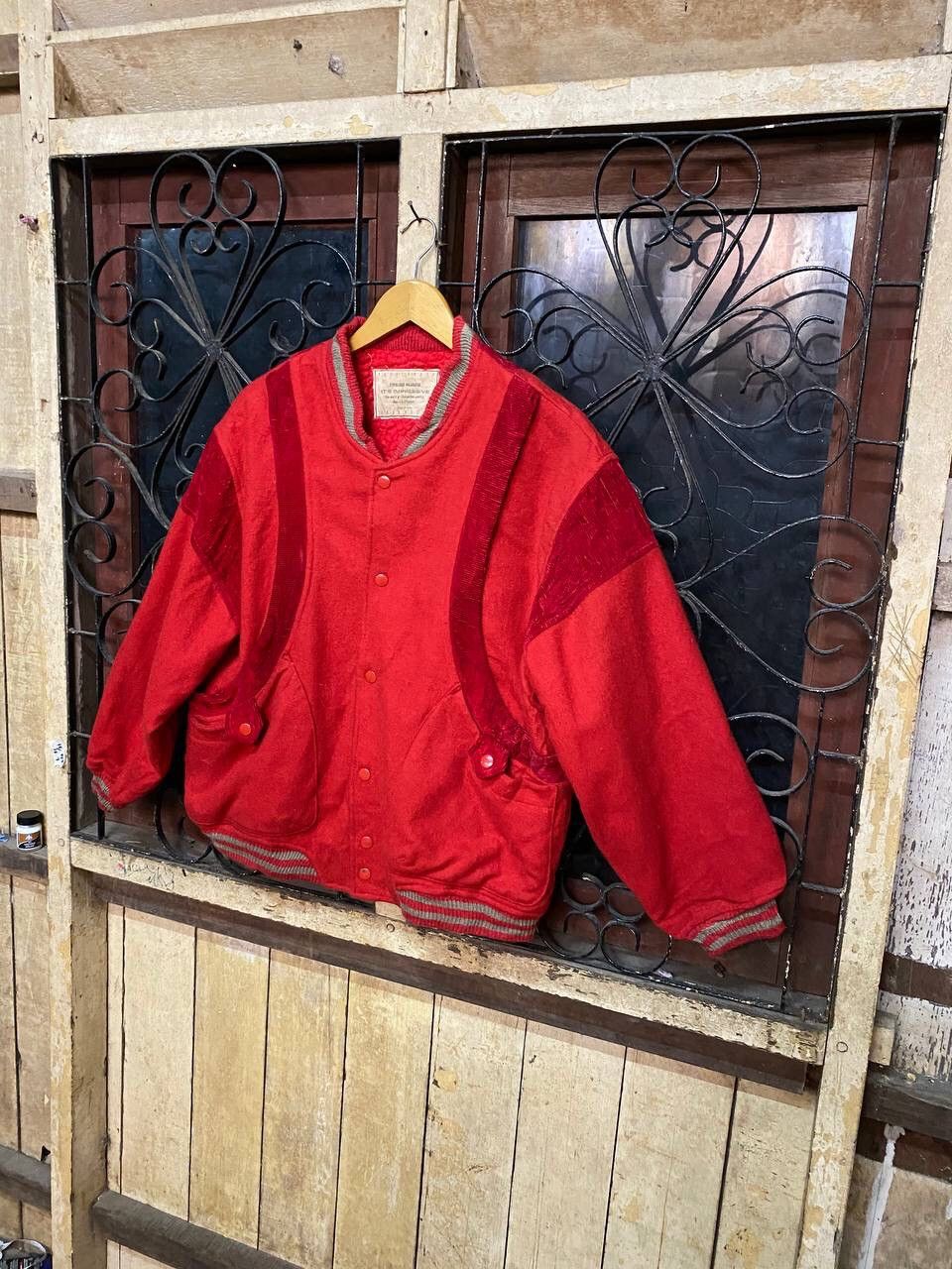 Vintage Vintage John Weery Wool Avant Garde Bomber Jacket Size US L / EU 52-54 / 3 - 3 Thumbnail