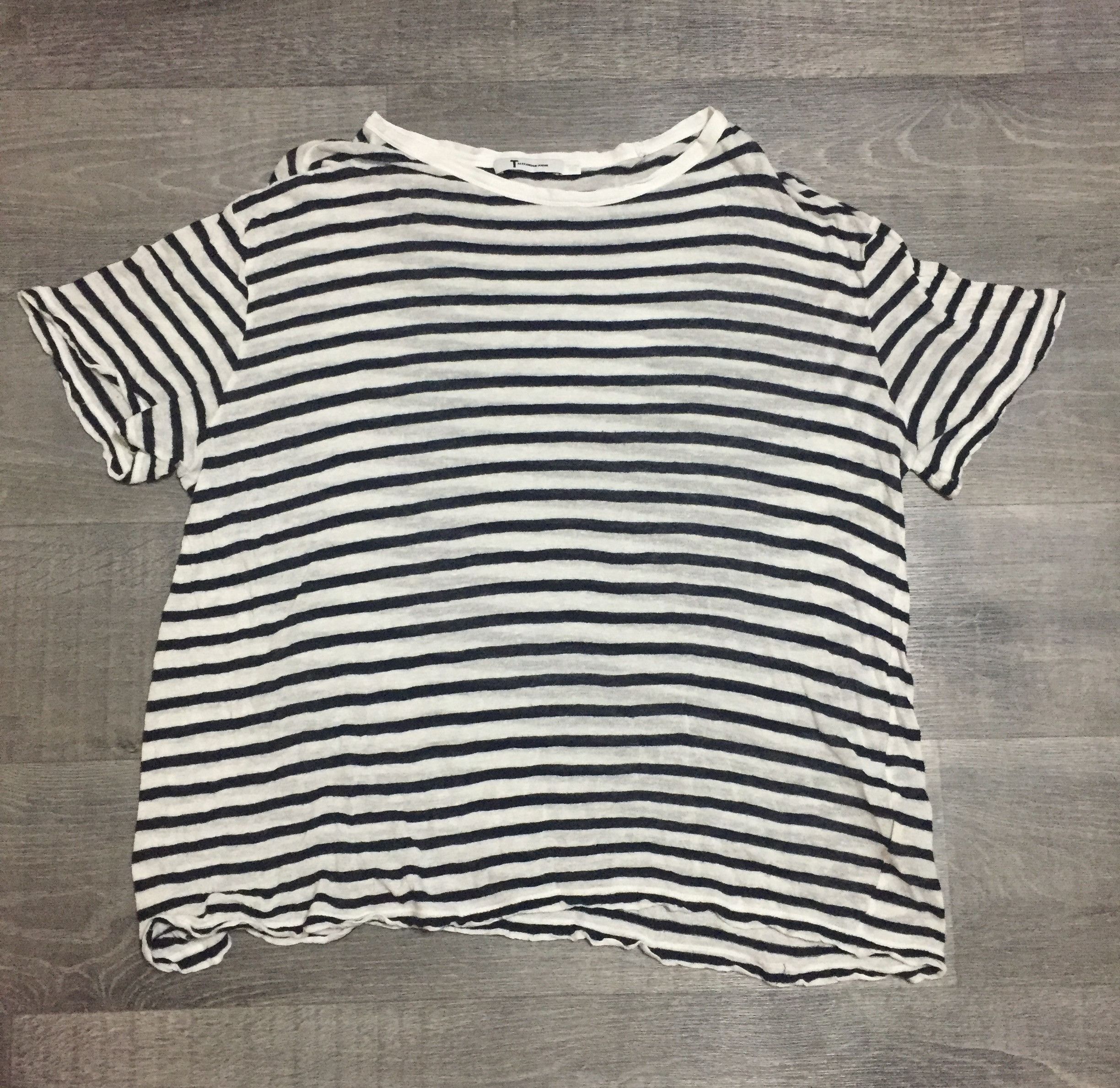 Alexander Wang Women’s T by Alexander Wang Short Sleeve Striped T-shirt Size L / US 10 / IT 46 - 2 Thumbnail