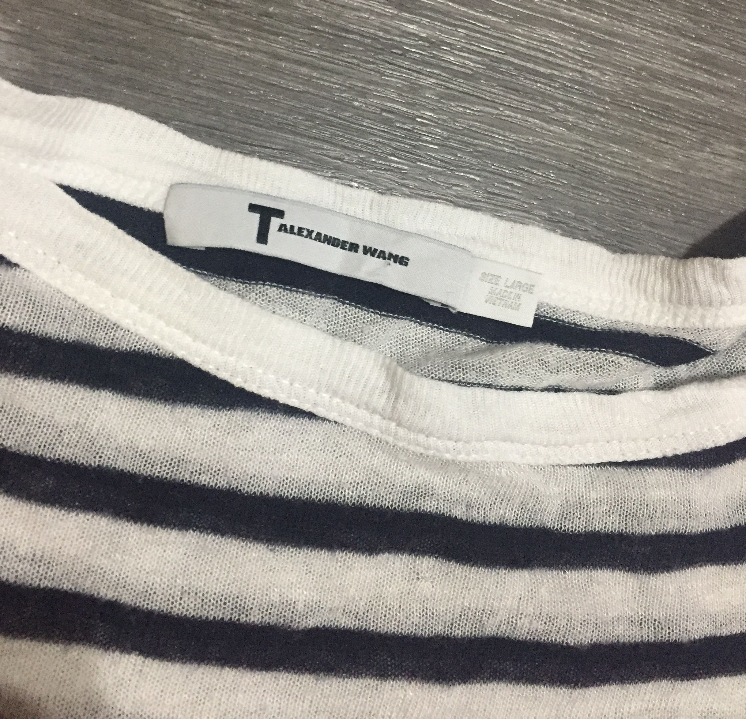 Alexander Wang Women’s T by Alexander Wang Short Sleeve Striped T-shirt Size L / US 10 / IT 46 - 4 Thumbnail