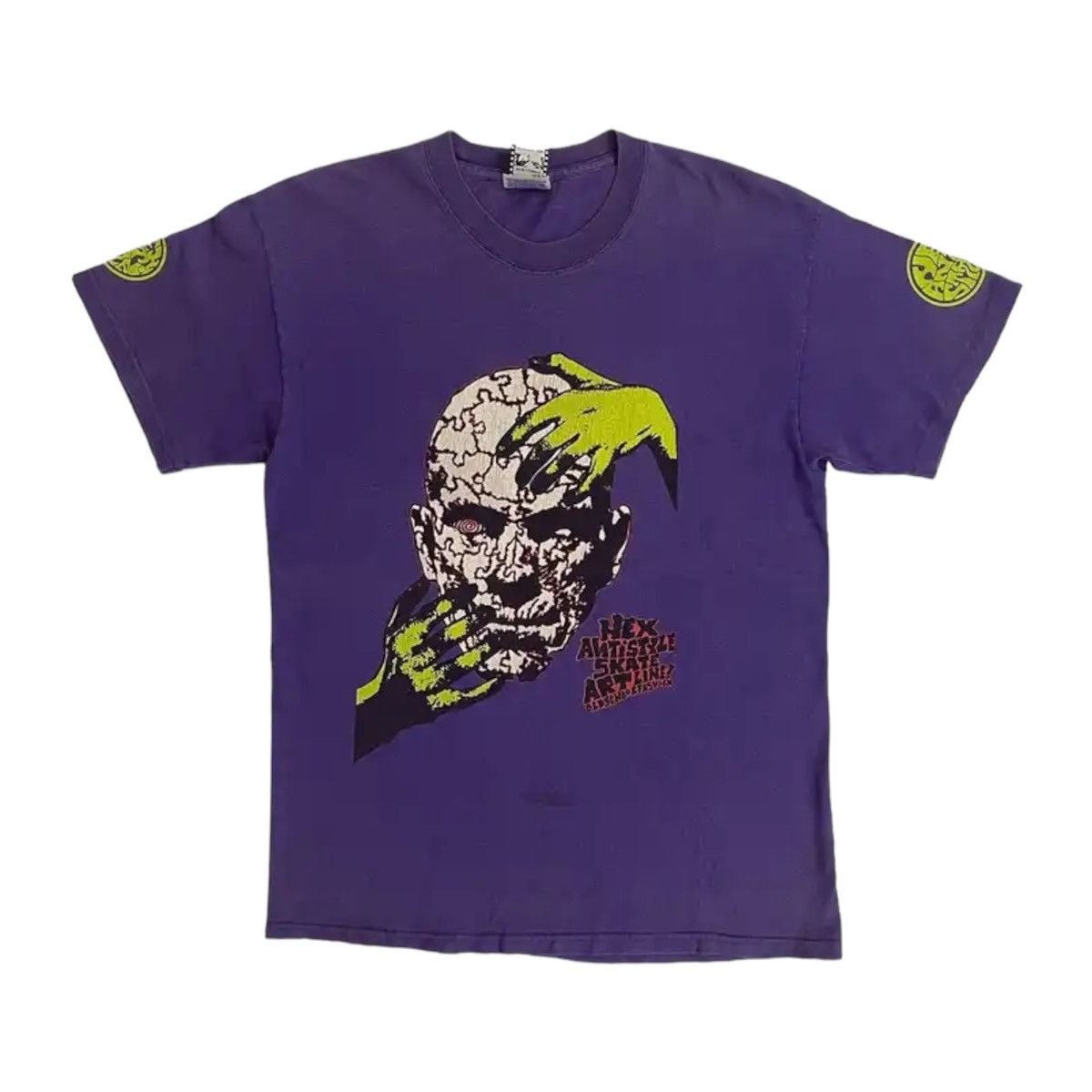 image of Hex Anti Style Tshirt Skate Art Line Old School Fashion in Purple, Men's (Size Medium)
