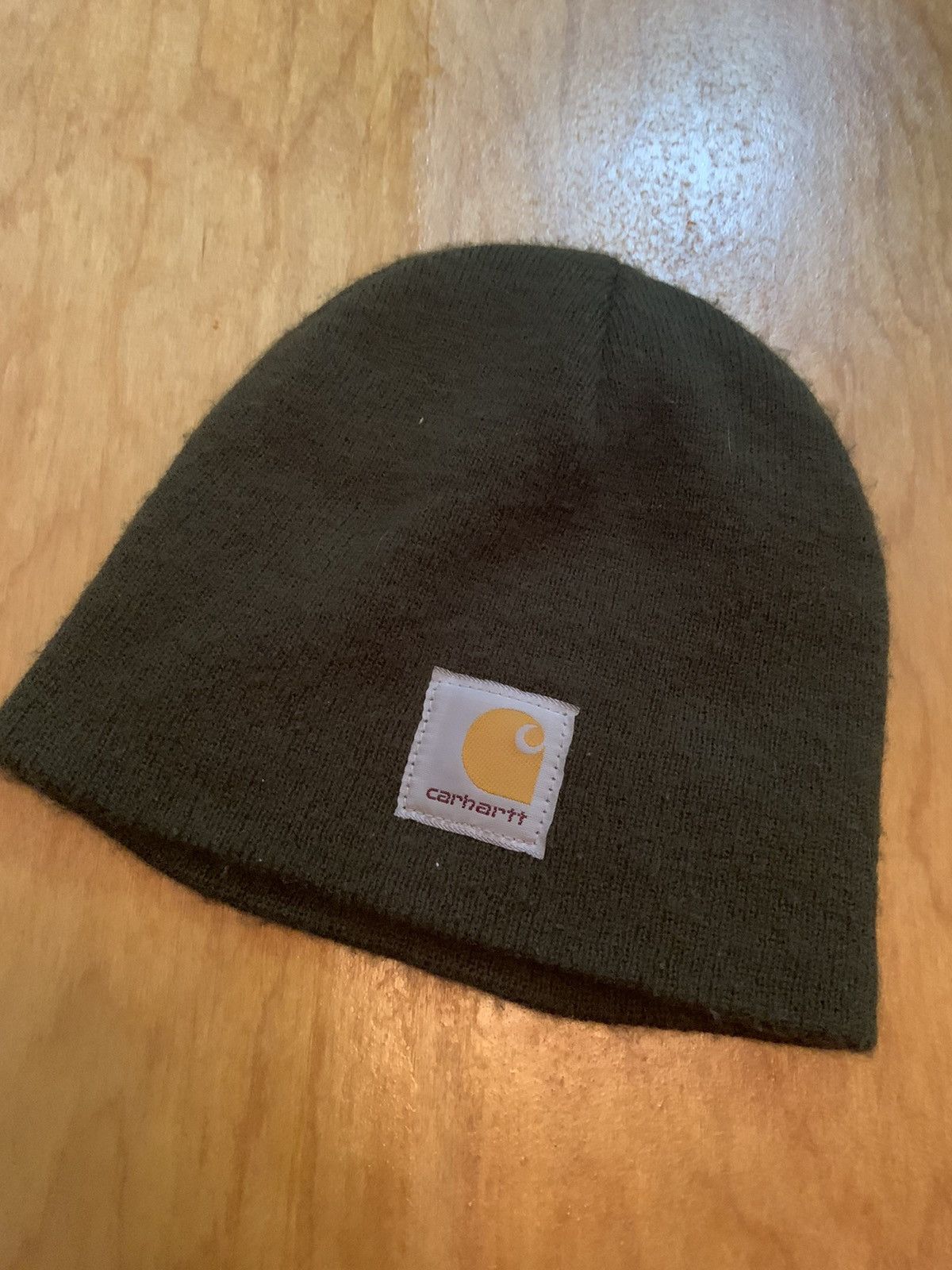 Vintage Rare Olive Green Carhartt Logo Beanie Schreiber Roofing Grailed