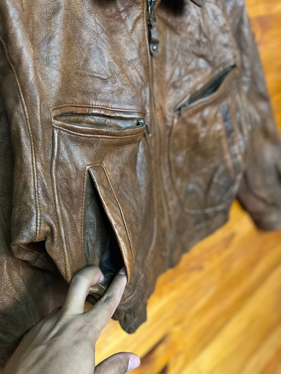 Leather VINTAGE FORCE MACEES KADOYA BIKER JACKET Size US M / EU 48-50 / 2 - 7 Thumbnail