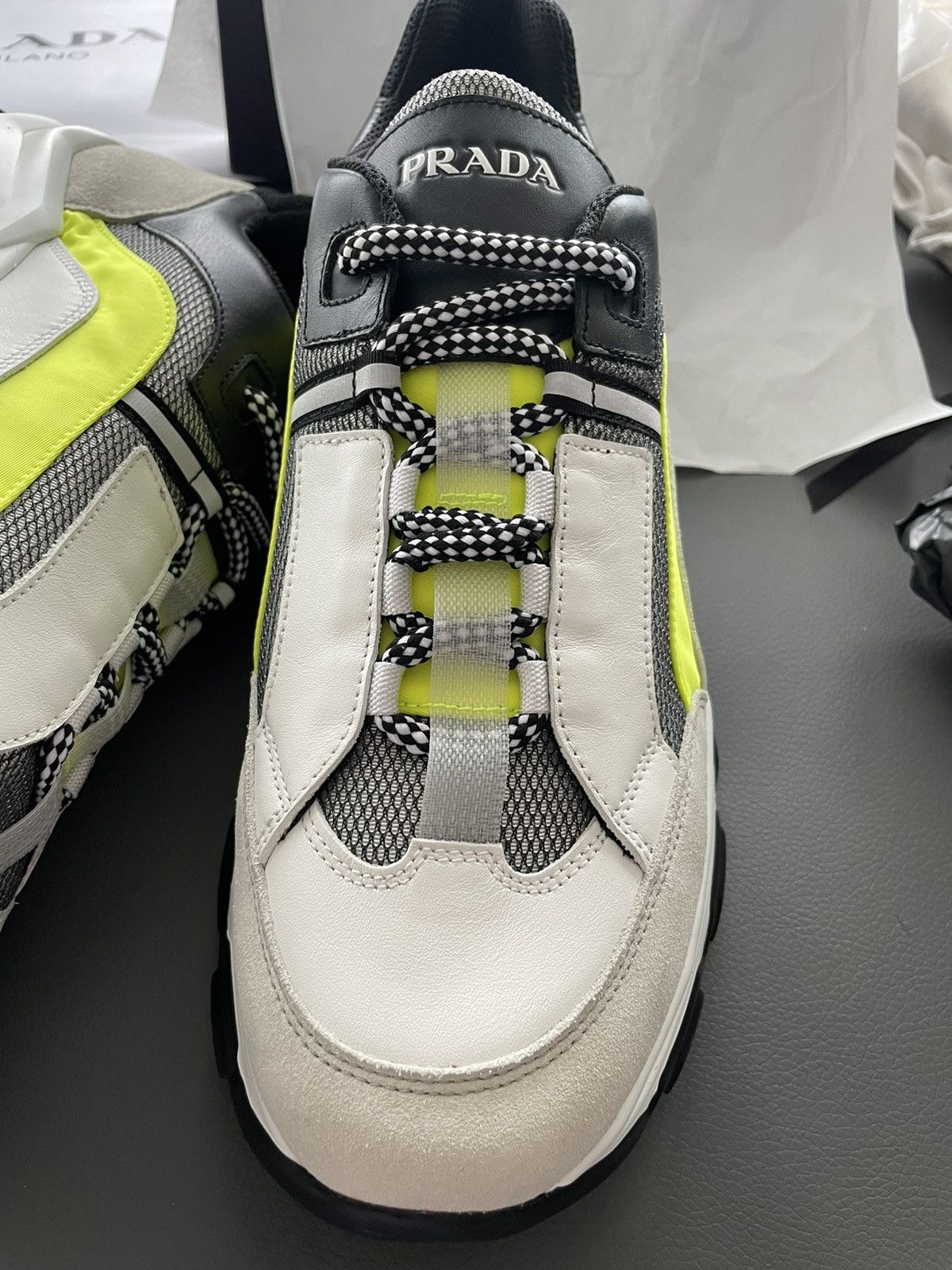 Prada Rare Limited Edition Logo Mid Top Leather Sneakers Brand New Size US 9 / EU 42 - 21 Thumbnail
