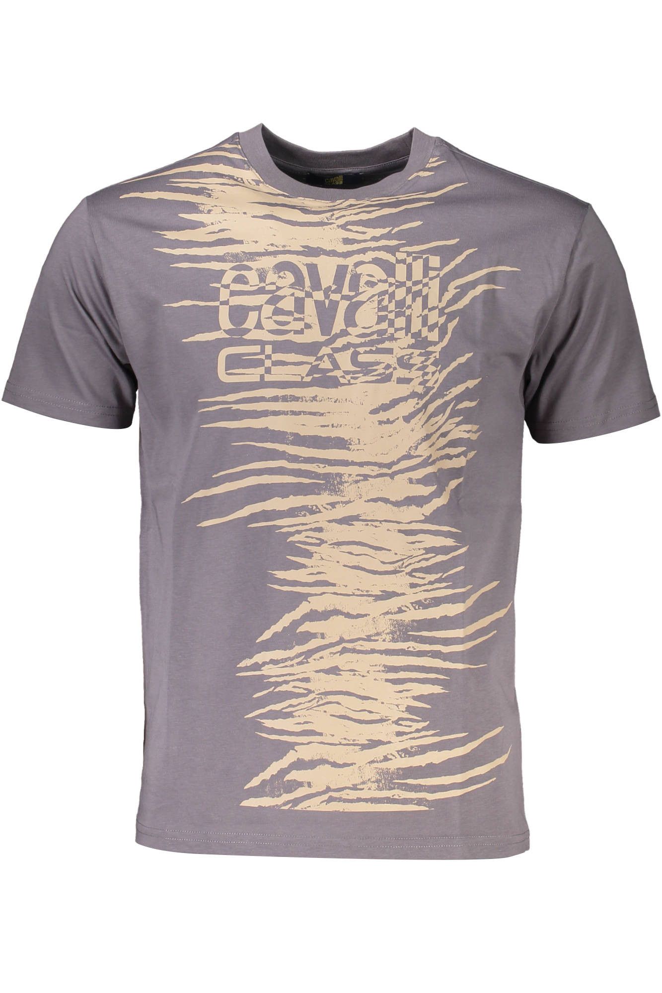 Cavalli Class Tshirt Uomo Stampa, 100% Cotone (IT, Testo, M, Regular, Regular, Beige