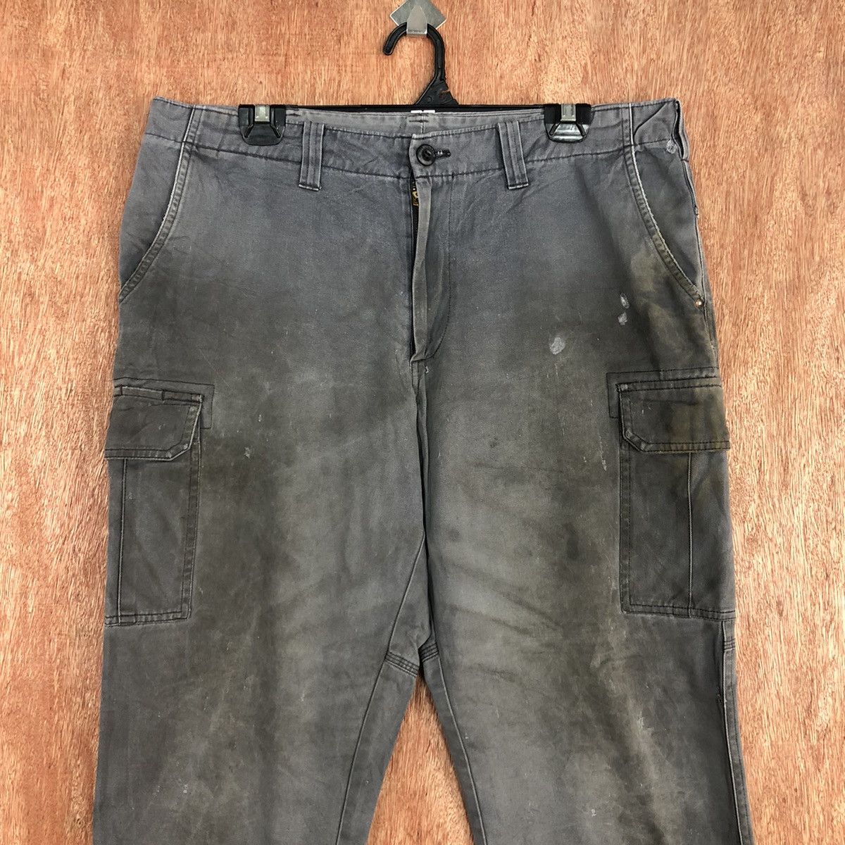 Japanese Brand Burtle Grey Multipocket dirty Tactical Cargo Pants #c932 Size US 33 - 2 Thumbnail
