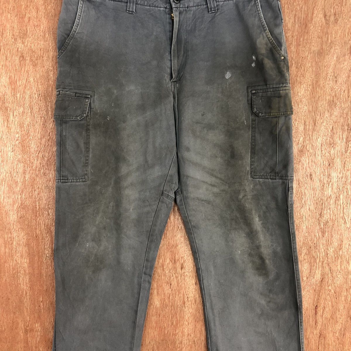Japanese Brand Burtle Grey Multipocket dirty Tactical Cargo Pants #c932 Size US 33 - 4 Thumbnail