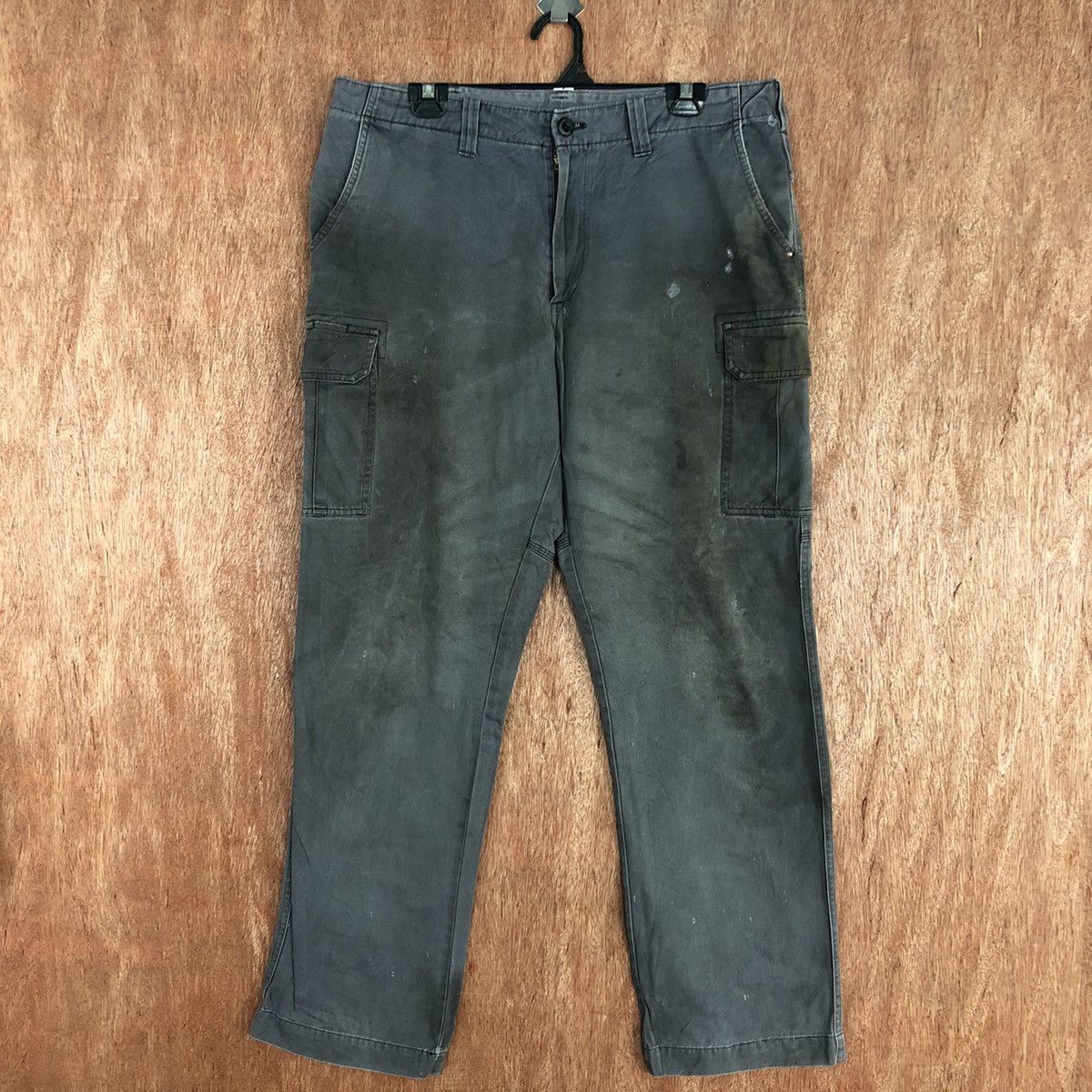 Japanese Brand Burtle Grey Multipocket dirty Tactical Cargo Pants #c932 Size US 33 - 1 Thumbnail