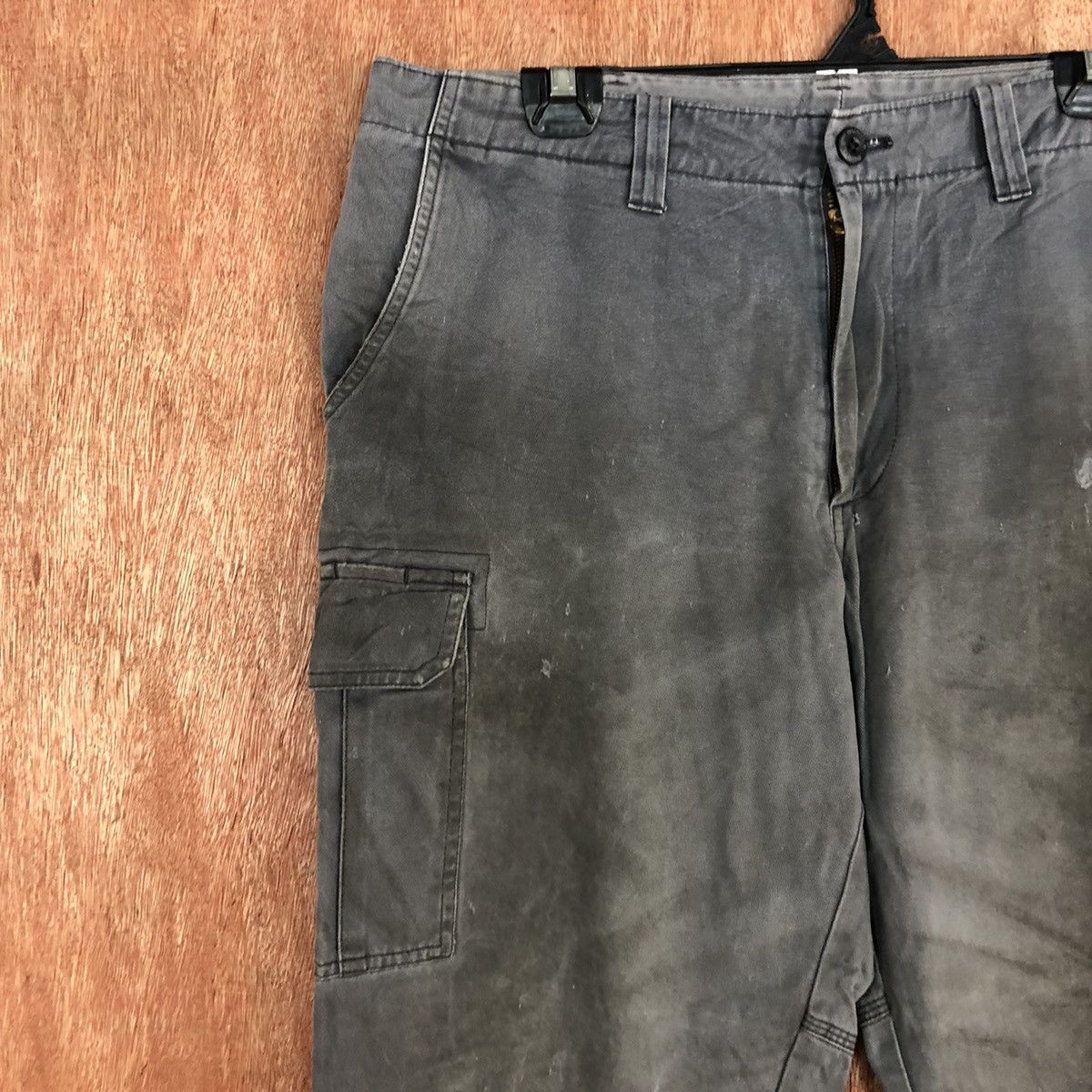 Japanese Brand Burtle Grey Multipocket dirty Tactical Cargo Pants #c932 Size US 33 - 6 Thumbnail
