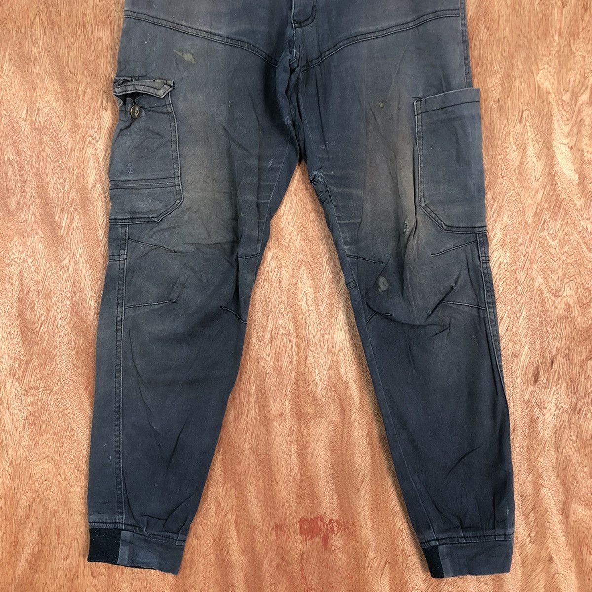 Faded Glory Jogger Sketch Blue Faded Multipocket Cargo Pants #c717 Size US 30 / EU 46 - 3 Thumbnail
