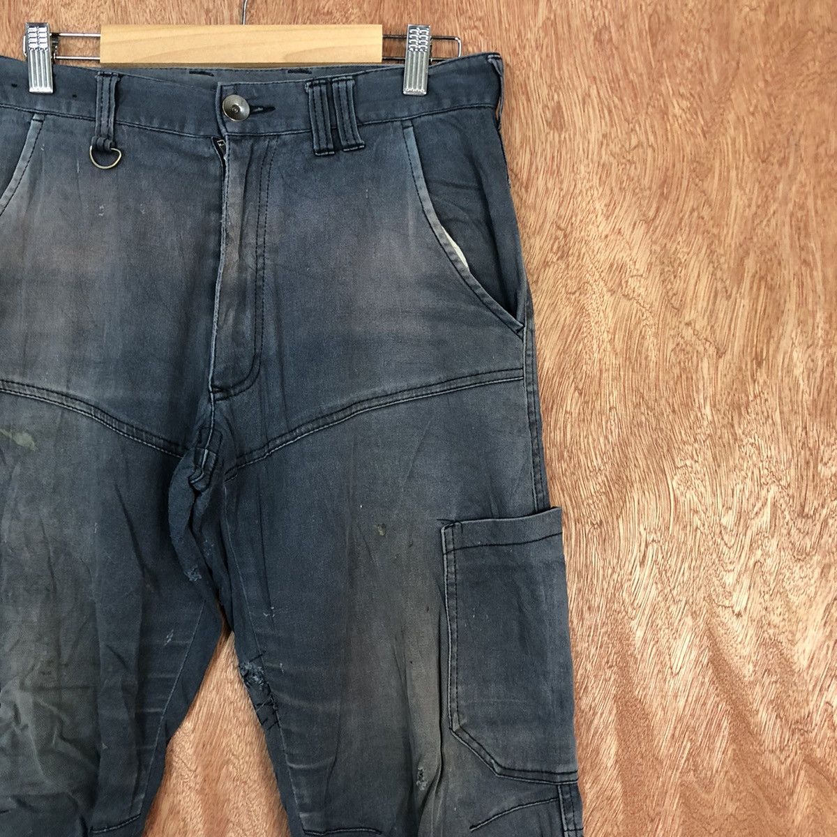 Faded Glory Jogger Sketch Blue Faded Multipocket Cargo Pants #c717 Size US 30 / EU 46 - 4 Thumbnail