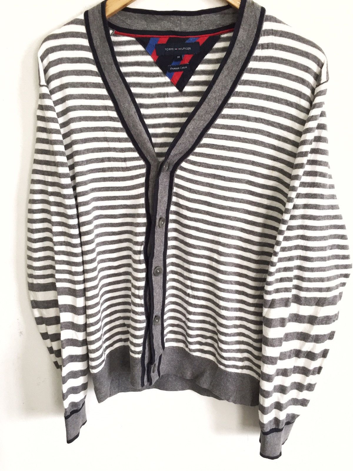 Tommy Hilfiger TOMMY HILFIGER Size M Armpit 22"Stripes Cardigan Sweater Size US M / EU 48-50 / 2 - 4 Thumbnail