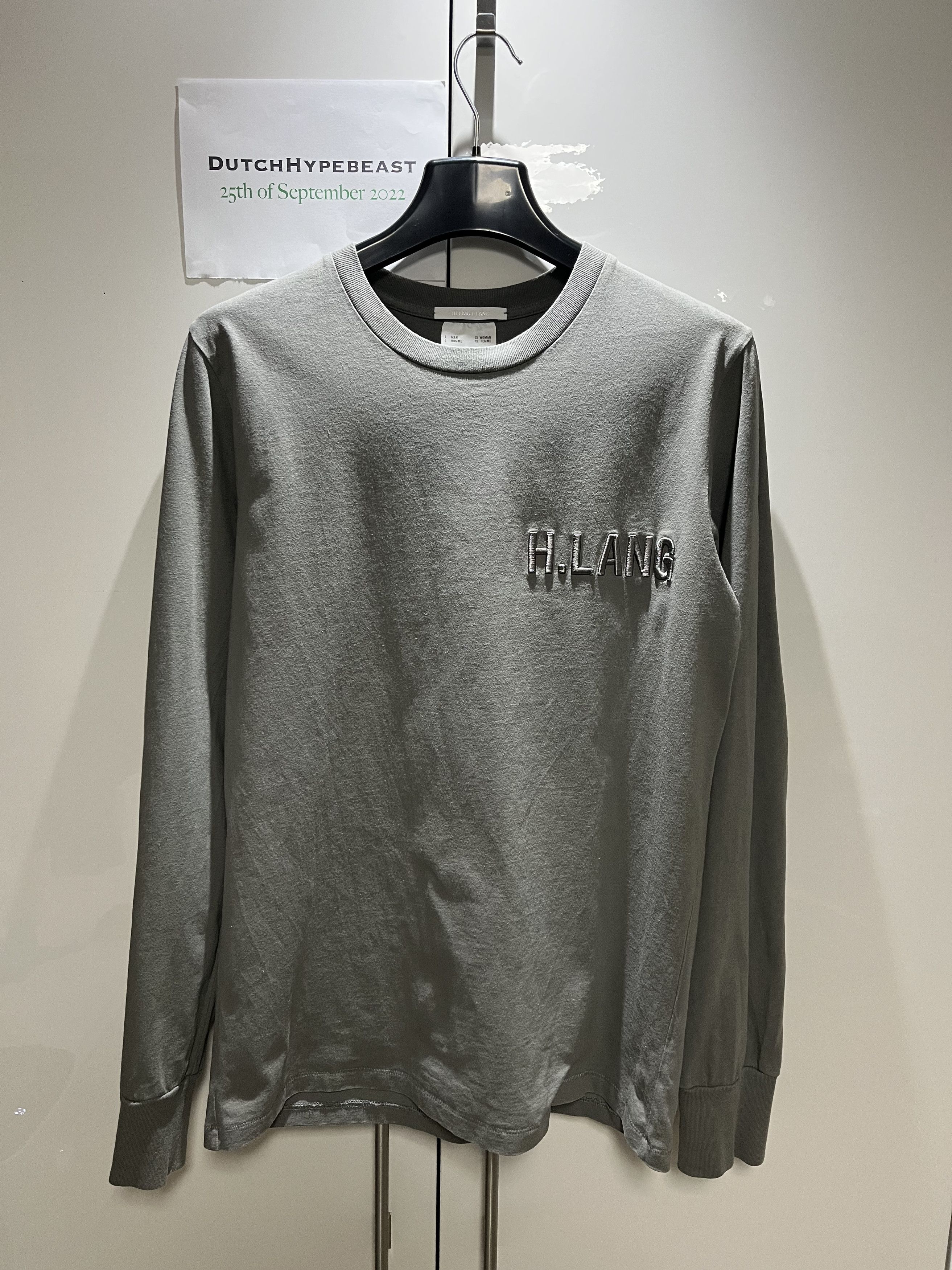 Helmut Lang Helmut Lang Long Sleeve Logo T-Shirt Size US L / EU 52-54 / 3 - 1 Thumbnail