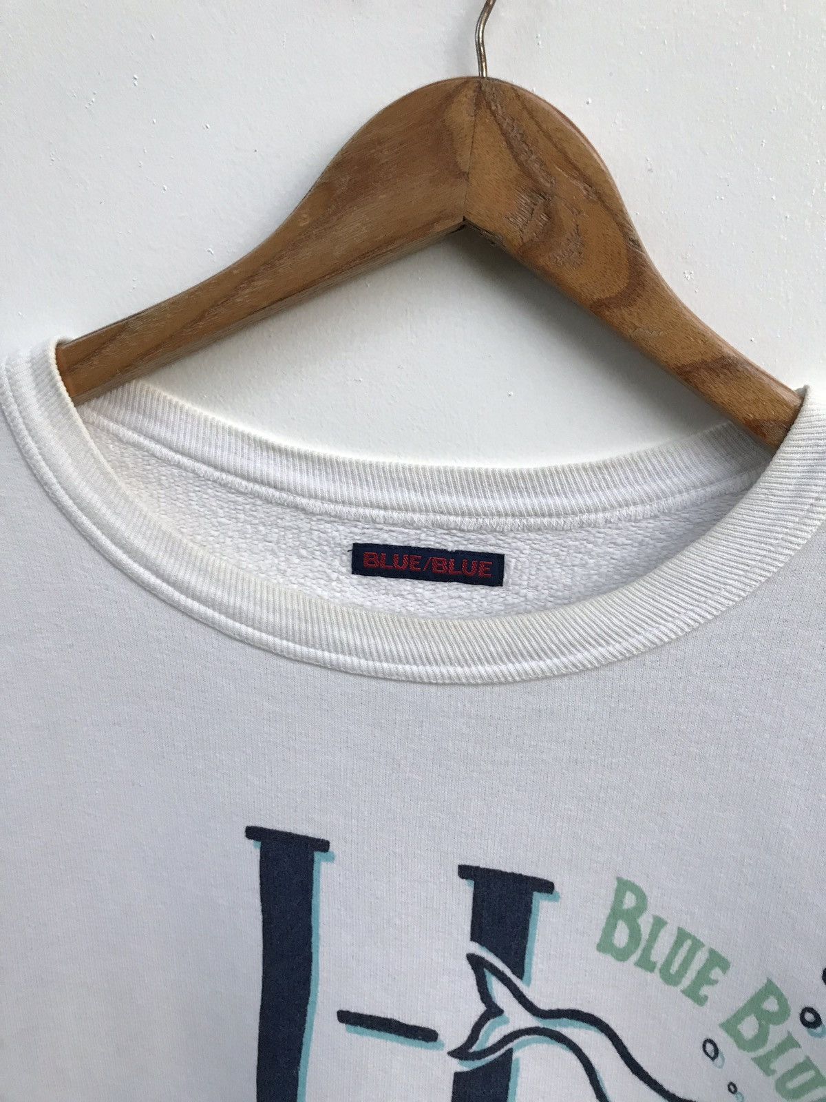 Blue Blue Japan Vintage BLUE BLUE Japan Big Spell out Logo Sweatshirt Size US L / EU 52-54 / 3 - 6 Thumbnail