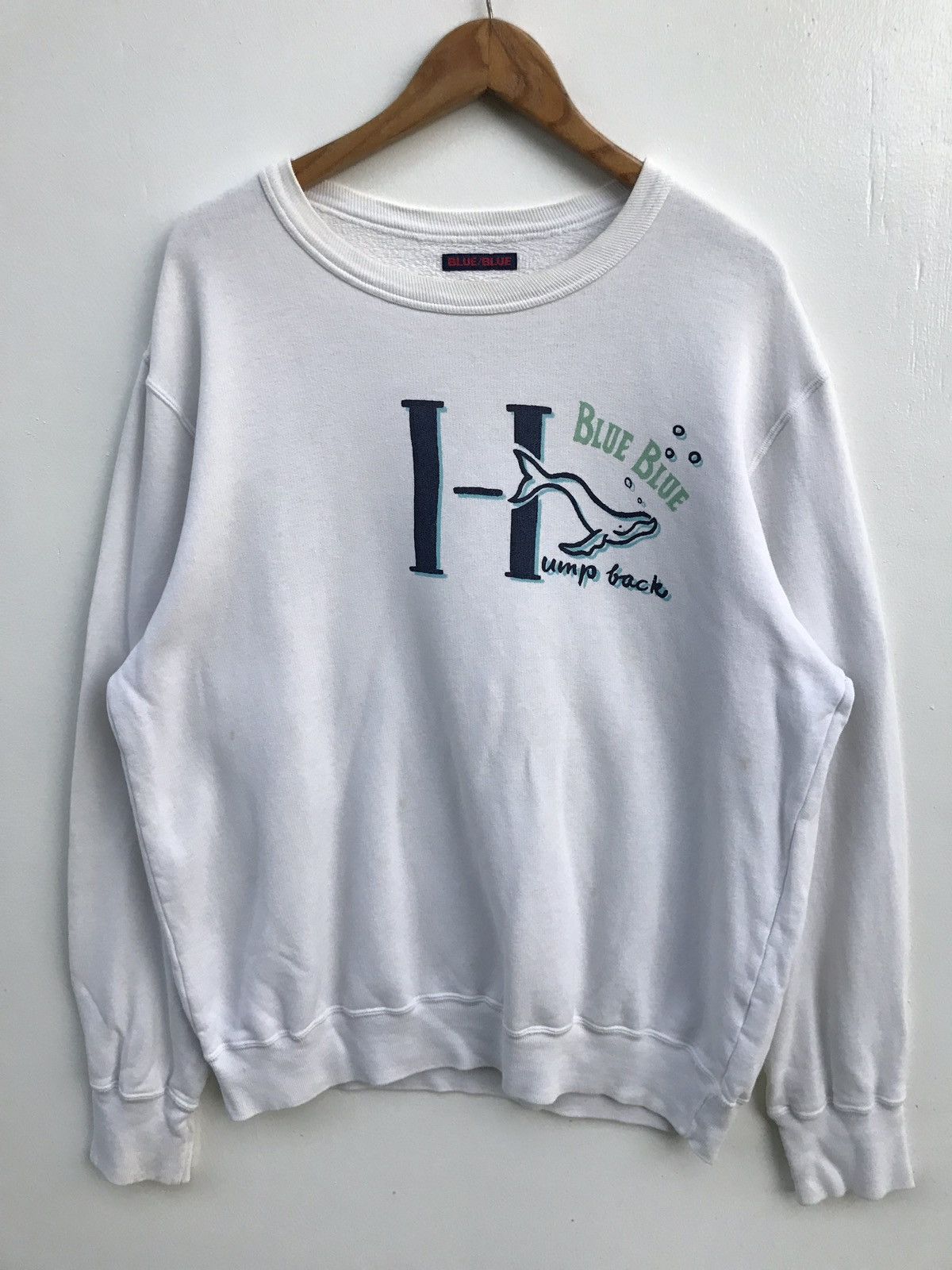 Blue Blue Japan Vintage BLUE BLUE Japan Big Spell out Logo Sweatshirt Size US L / EU 52-54 / 3 - 1 Thumbnail