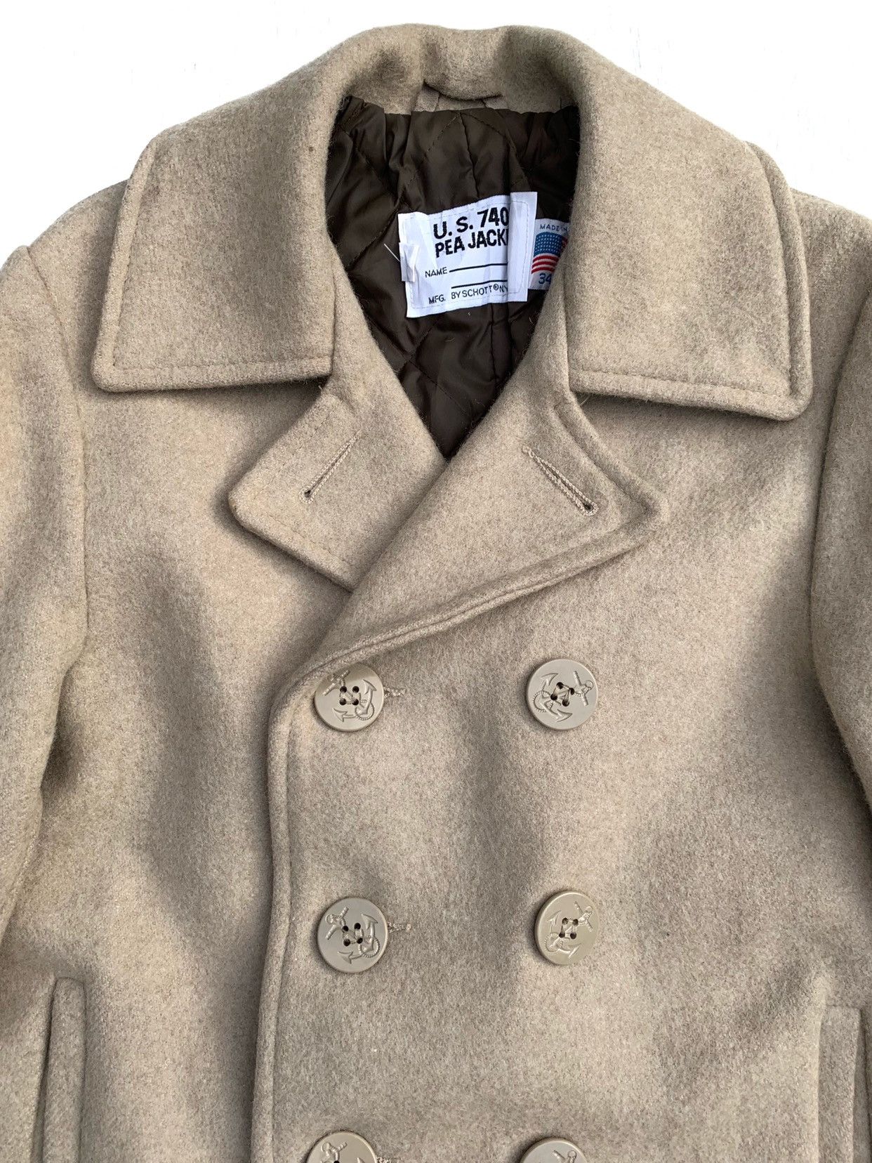 Schott RARE ‼️ Schott Double Breasted Wool Pea Coat Heavy Jacket Size US S / EU 44-46 / 1 - 2 Thumbnail