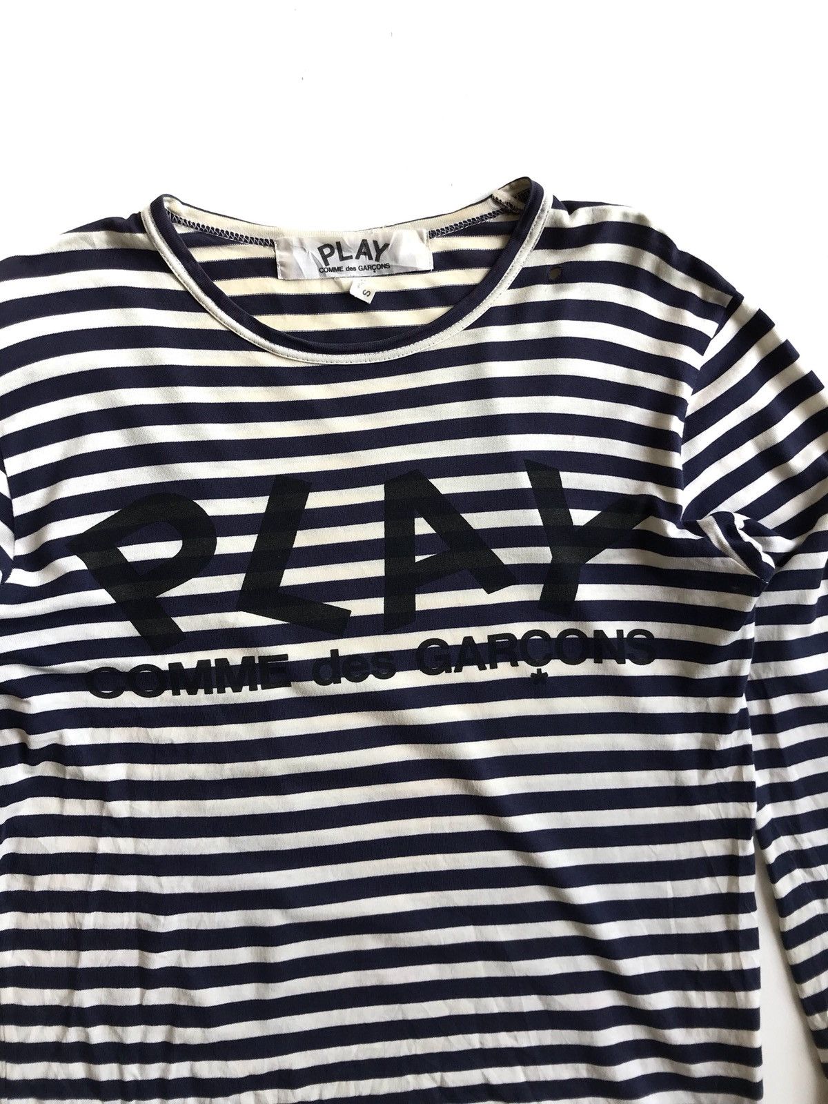 Comme des Garcons Comme des Garcons Play Stripes LS shirts White/Navy Blue Size US S / EU 44-46 / 1 - 2 Thumbnail