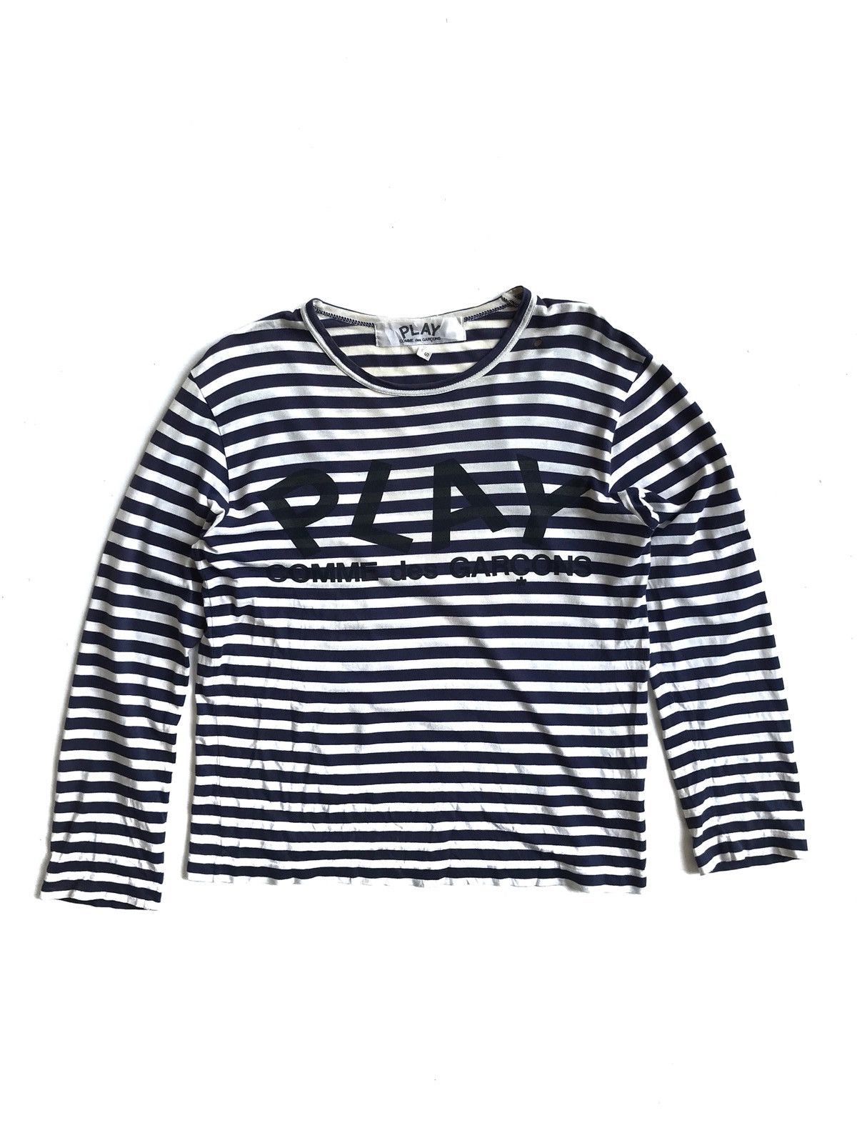 Comme des Garcons Comme des Garcons Play Stripes LS shirts White/Navy Blue Size US S / EU 44-46 / 1 - 1 Thumbnail