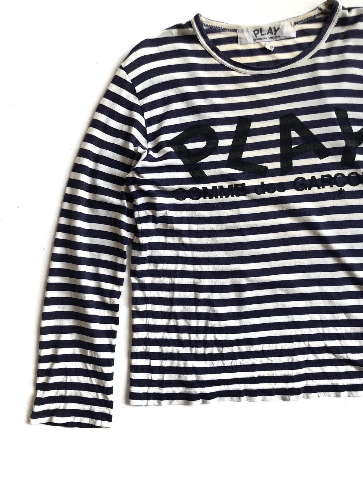 Comme des Garcons Comme des Garcons Play Stripes LS shirts White/Navy Blue Size US S / EU 44-46 / 1 - 5 Thumbnail