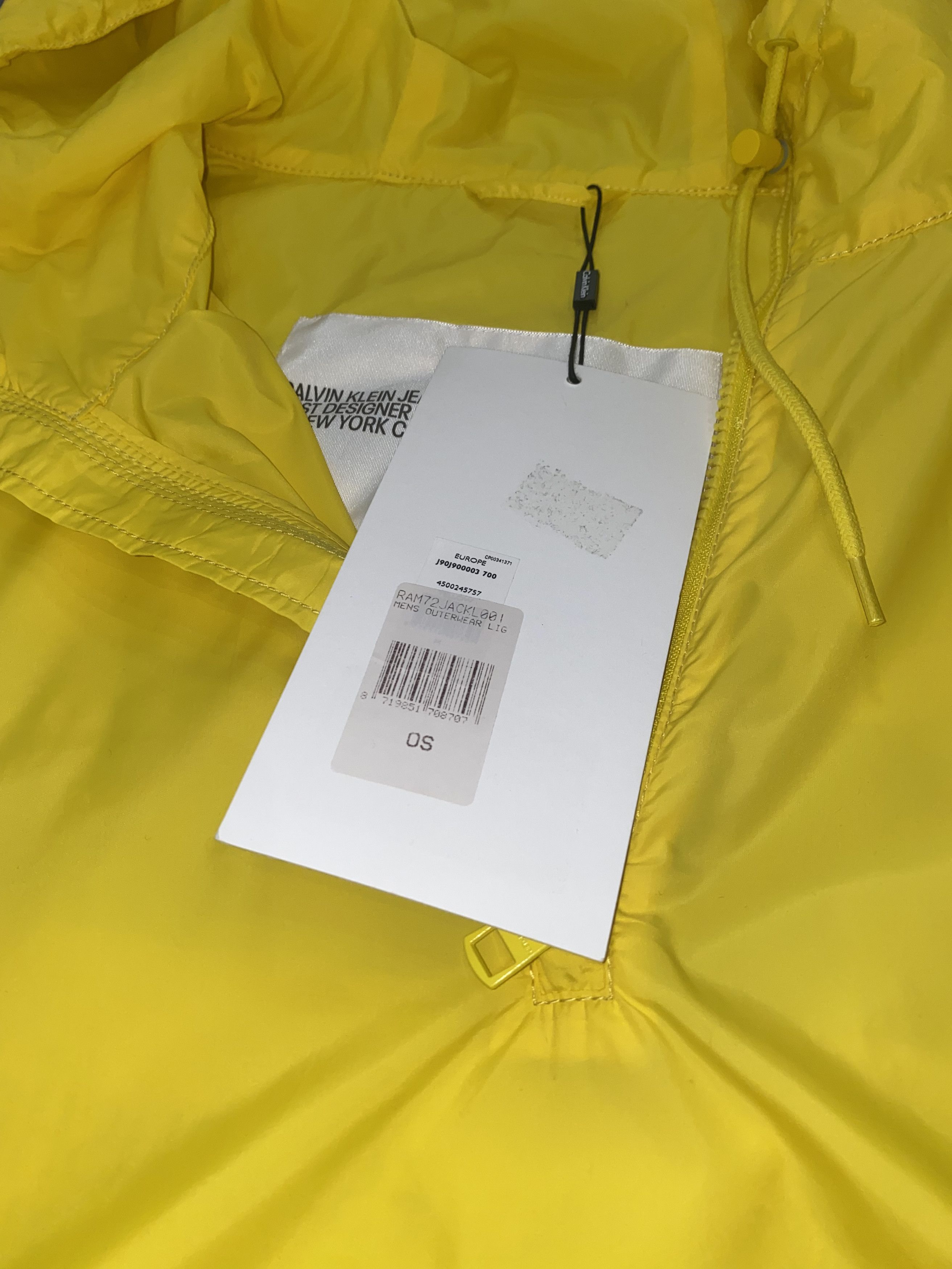 Calvin Klein × Calvin Klein 205W39NYC × Raf Simons DSWT! Calvin Klein Statement Logo Yellow Anorak Jacket Size US XL / EU 56 / 4 - 15 Thumbnail
