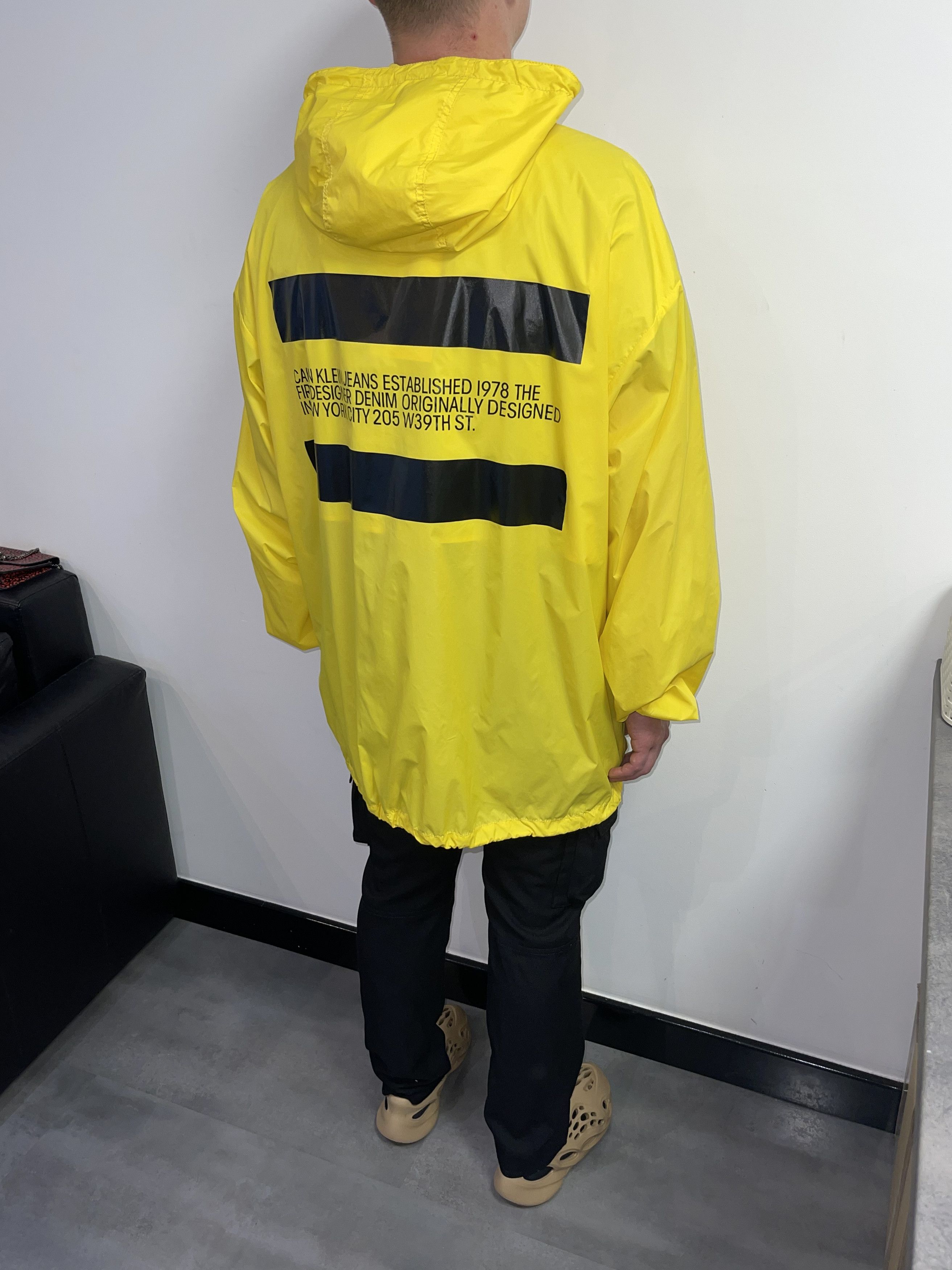 Calvin Klein × Calvin Klein 205W39NYC × Raf Simons DSWT! Calvin Klein Statement Logo Yellow Anorak Jacket Size US XL / EU 56 / 4 - 8 Thumbnail