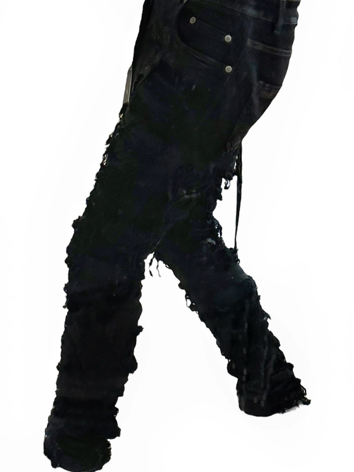 Rick Owens × Rick Owens Drkshdw Detroit Cut Destroyed Distressed Denim Size US 30 / EU 46 - 16 Thumbnail