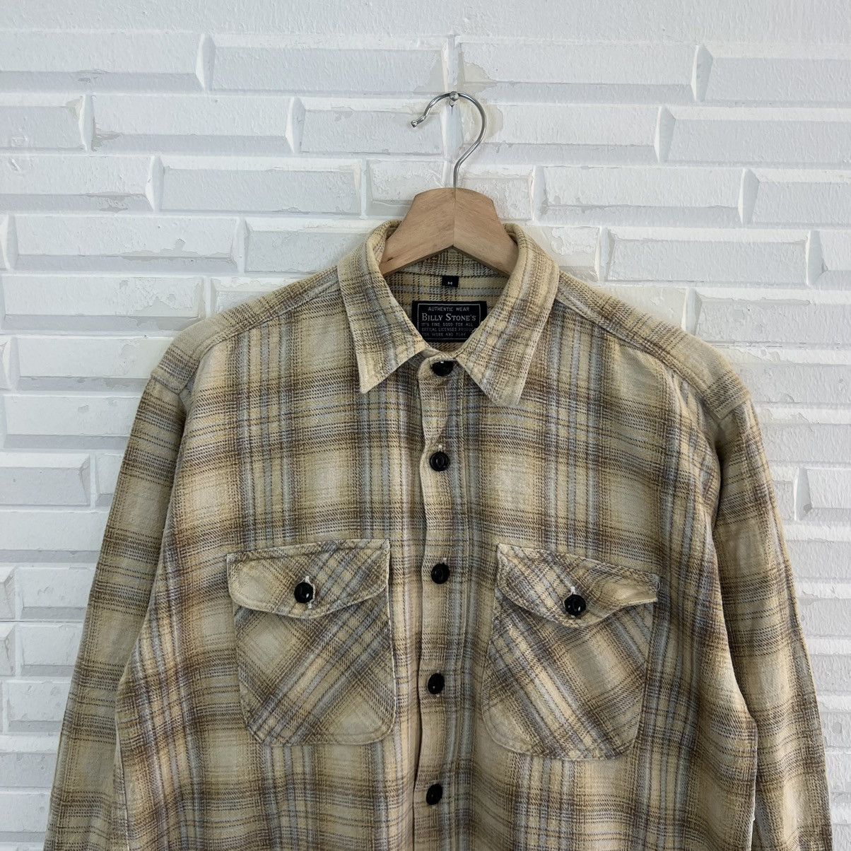 Flannel × Japanese Brand VINTAGE BILLY STONE’S TARTAN DESIGN FLANNEL DOUBLE POCKET Size US M / EU 48-50 / 2 - 3 Thumbnail