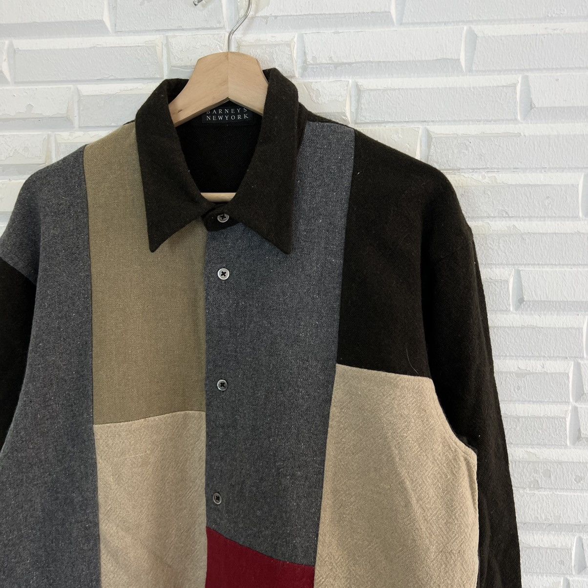Japanese Brand VINTAGE BARNEYS NEWYORK PATCHWORK MIX COLOUR SHIRTS Size US M / EU 48-50 / 2 - 6 Thumbnail