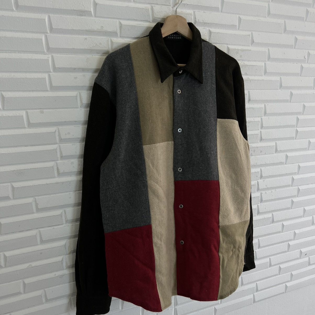 Japanese Brand VINTAGE BARNEYS NEWYORK PATCHWORK MIX COLOUR SHIRTS Size US M / EU 48-50 / 2 - 5 Thumbnail