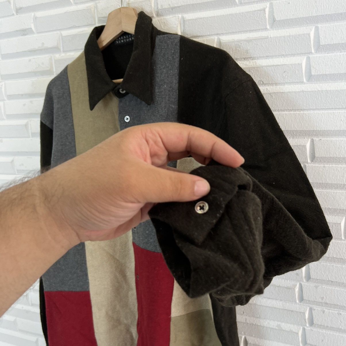 Japanese Brand VINTAGE BARNEYS NEWYORK PATCHWORK MIX COLOUR SHIRTS Size US M / EU 48-50 / 2 - 8 Thumbnail