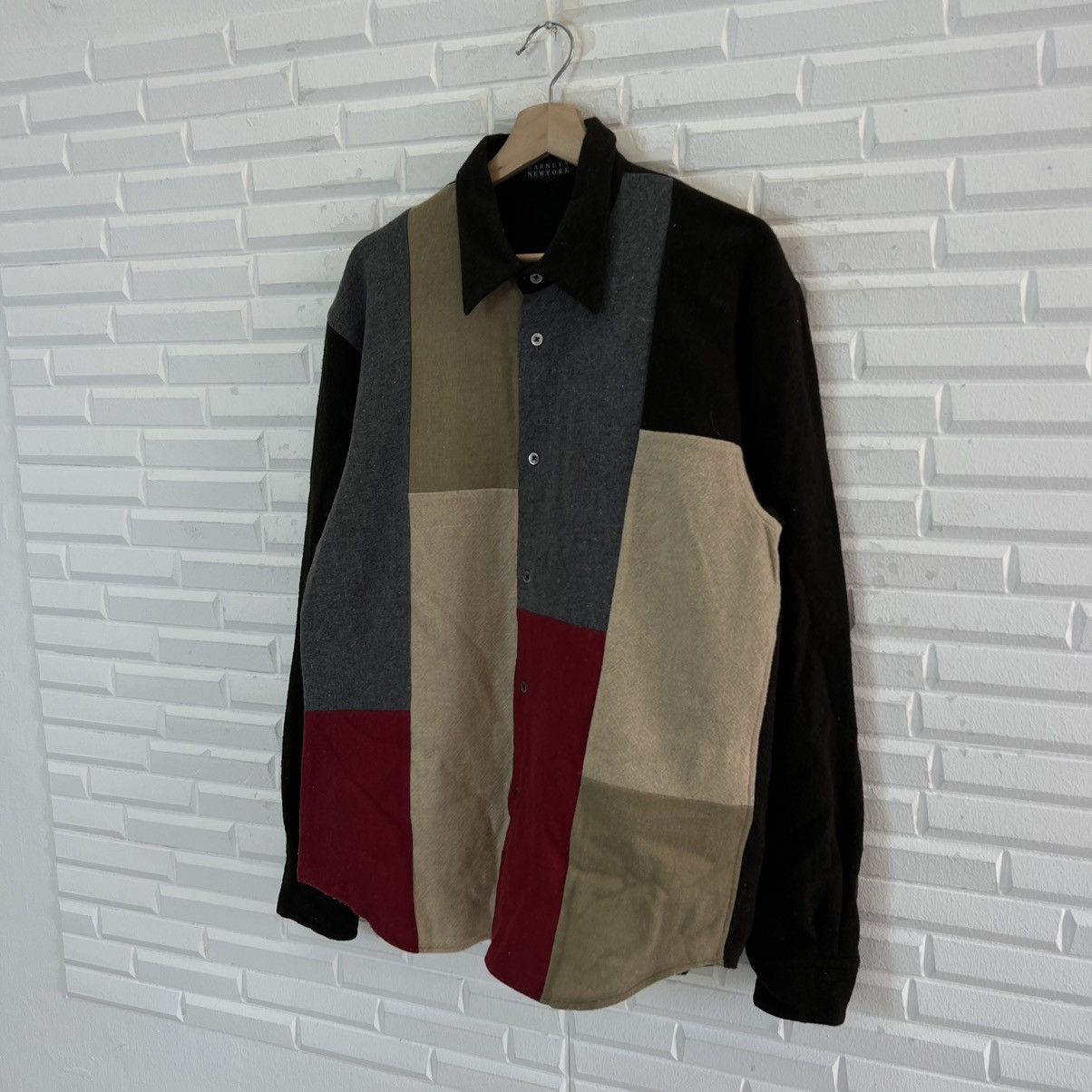 Japanese Brand VINTAGE BARNEYS NEWYORK PATCHWORK MIX COLOUR SHIRTS Size US M / EU 48-50 / 2 - 2 Thumbnail