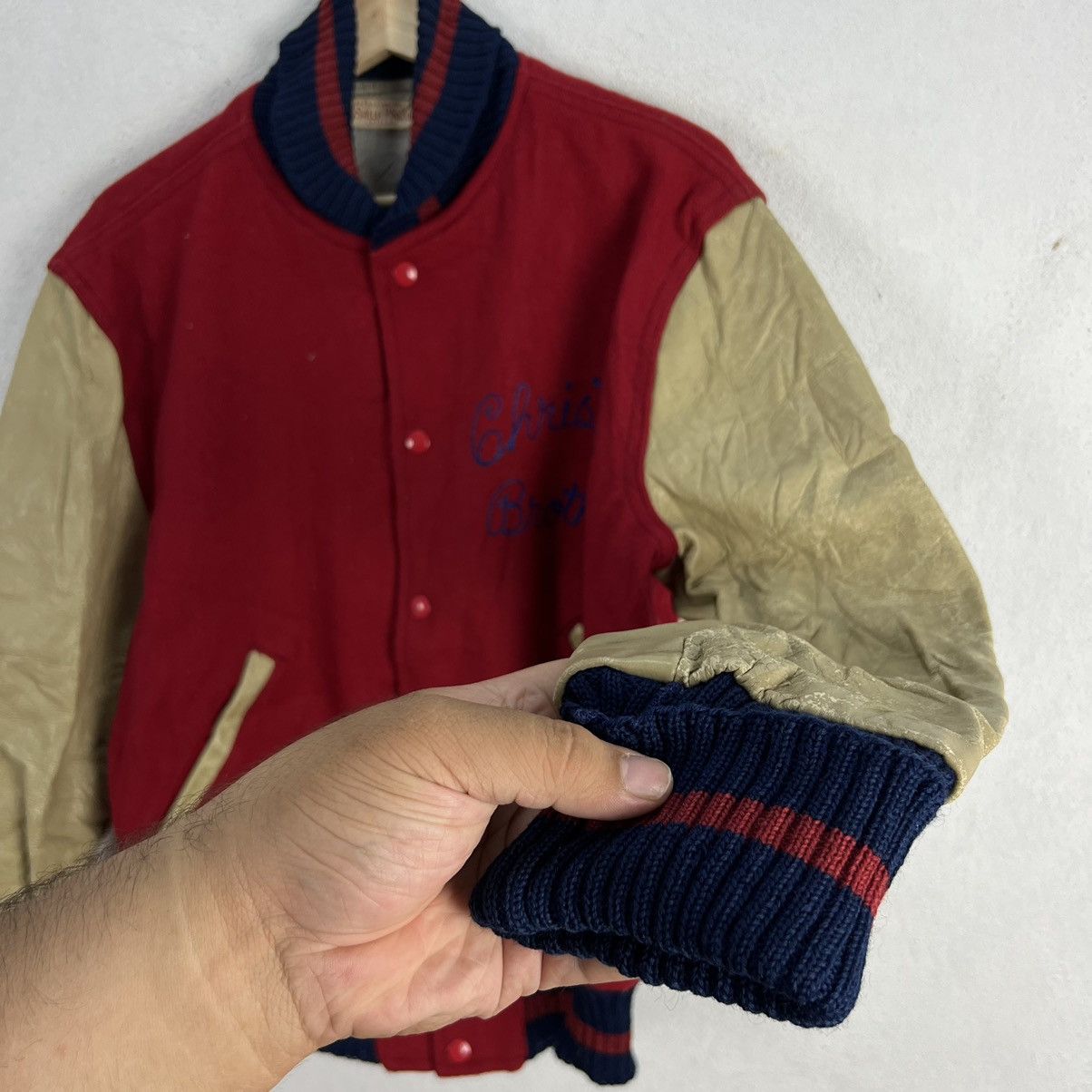 Japanese Brand VINTAGE VARSITY JACKET LA SALLE CHRISTIAN BROTHERS LEATHER Size US M / EU 48-50 / 2 - 9 Thumbnail