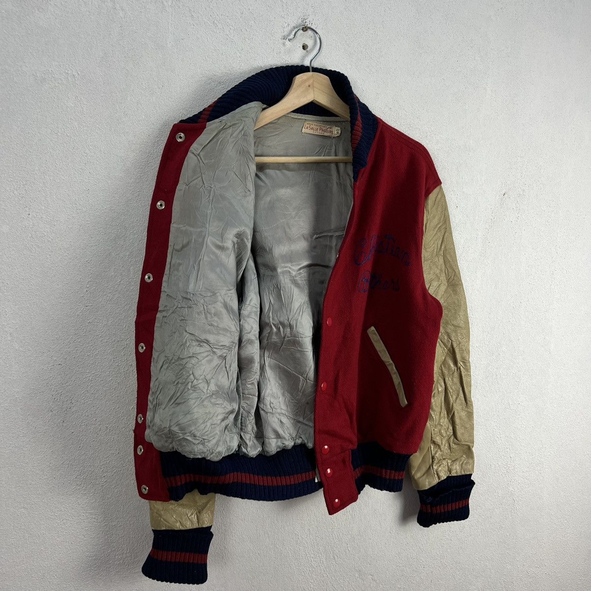 Japanese Brand VINTAGE VARSITY JACKET LA SALLE CHRISTIAN BROTHERS LEATHER Size US M / EU 48-50 / 2 - 11 Thumbnail