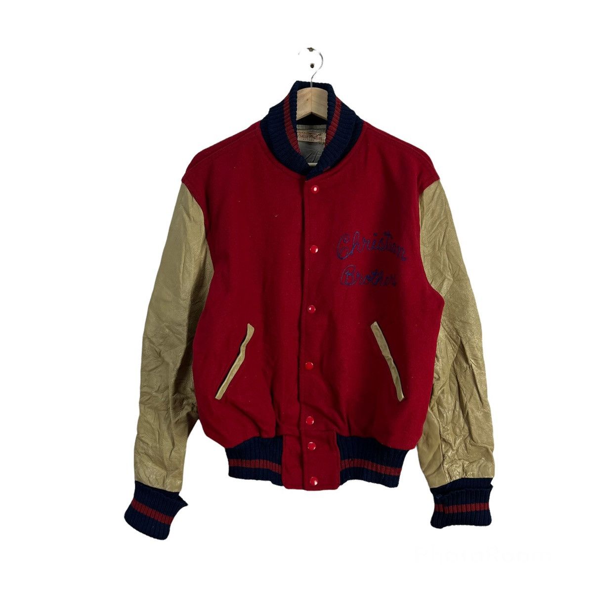 Japanese Brand VINTAGE VARSITY JACKET LA SALLE CHRISTIAN BROTHERS LEATHER Size US M / EU 48-50 / 2 - 1 Thumbnail