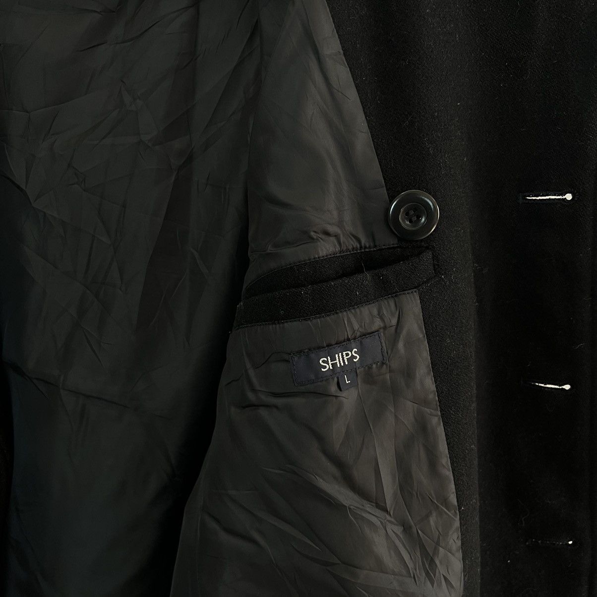 Japanese Brand × SHIPS ULTIMATE BLACK VINTAGE SHIPS DUFFLE JACKET Size US L / EU 52-54 / 3 - 12 Thumbnail