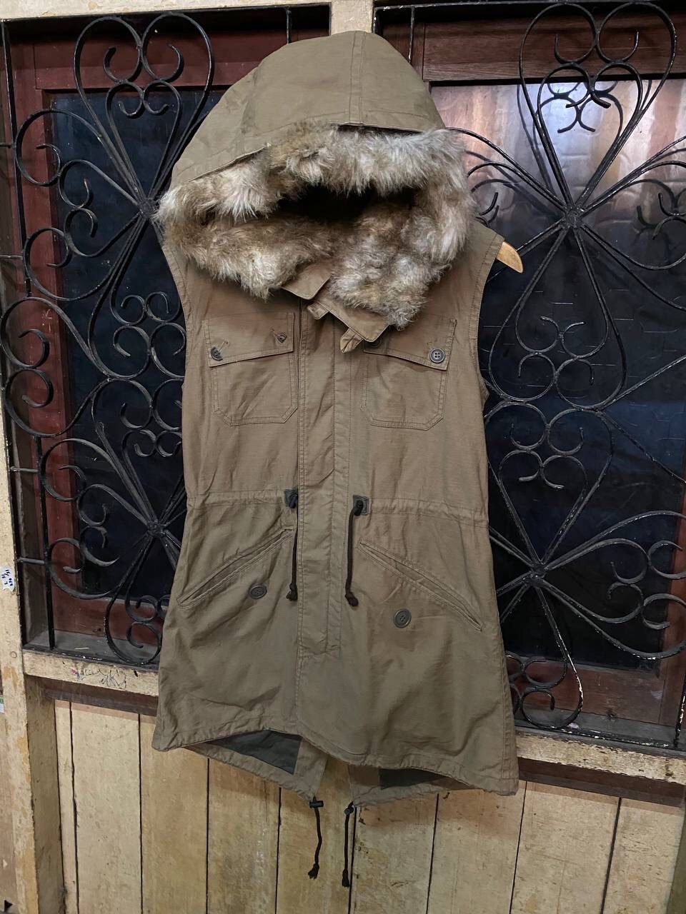 Japanese Brand Blanc Bosque Rabbit Fur Sleeveless Parka Jacket Size US M / EU 48-50 / 2 - 2 Thumbnail