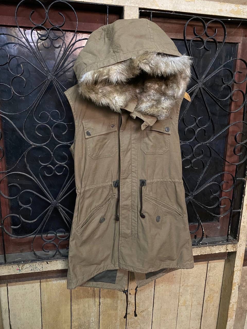 Japanese Brand Blanc Bosque Rabbit Fur Sleeveless Parka Jacket Size US M / EU 48-50 / 2 - 3 Thumbnail