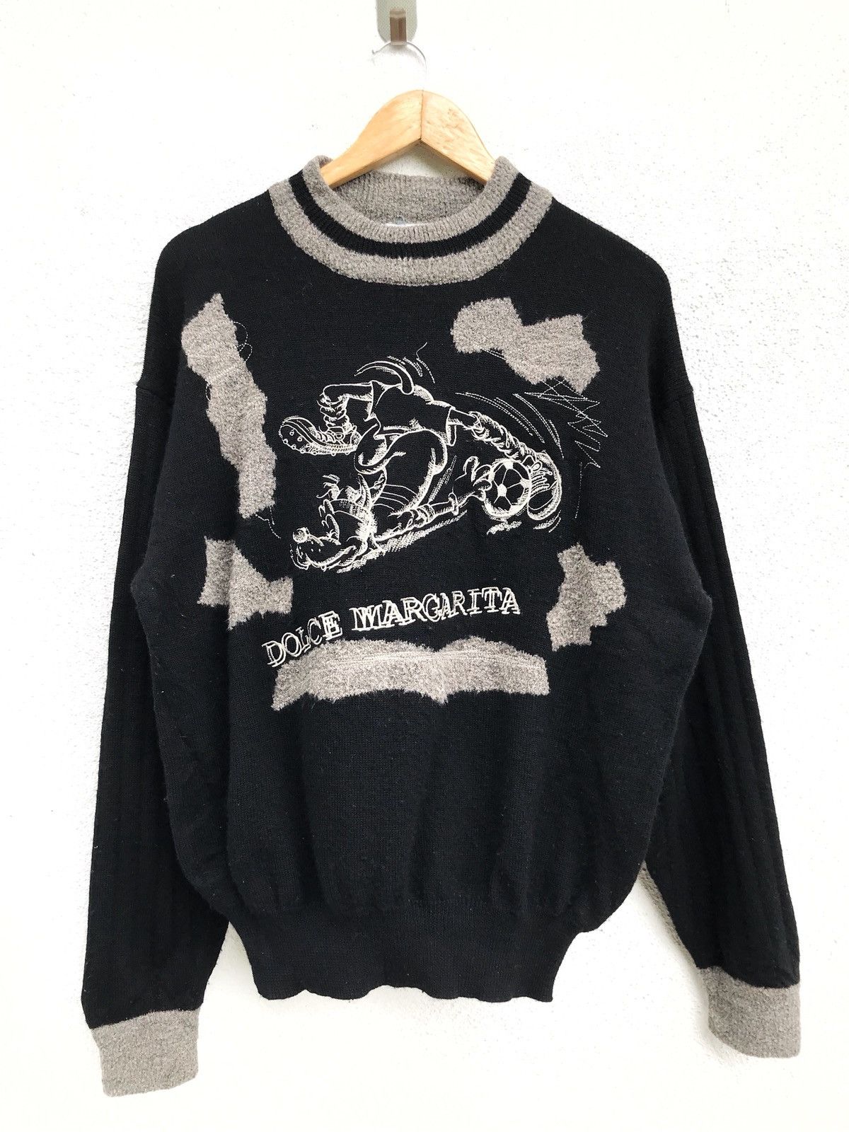 Designer Vintage Dolce Margarita Fullprinted Hand Knit Sweatshirt Size US M / EU 48-50 / 2 - 1 Thumbnail