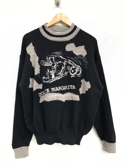 Designer Vintage Dolce Margarita Fullprinted Hand Knit Sweatshirt