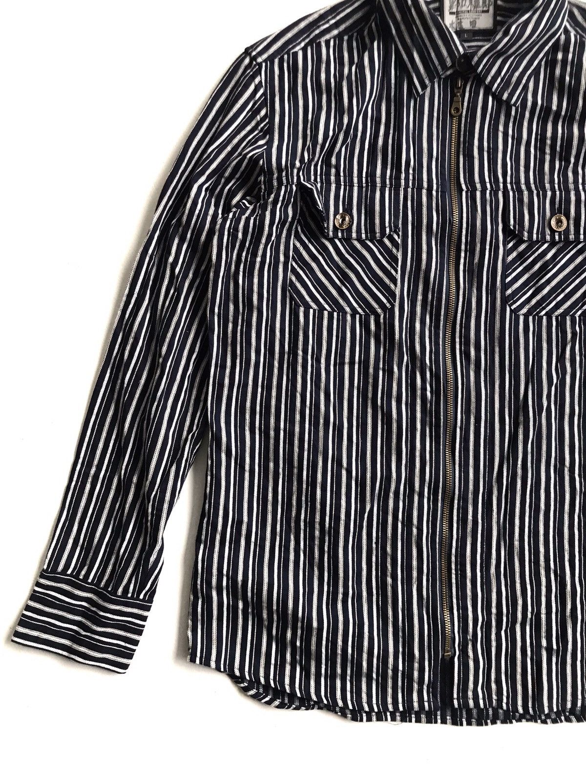 Japanese Brand Japanese Brand Villand Horizantaly Stripes Zipper jacket Size US L / EU 52-54 / 3 - 3 Thumbnail