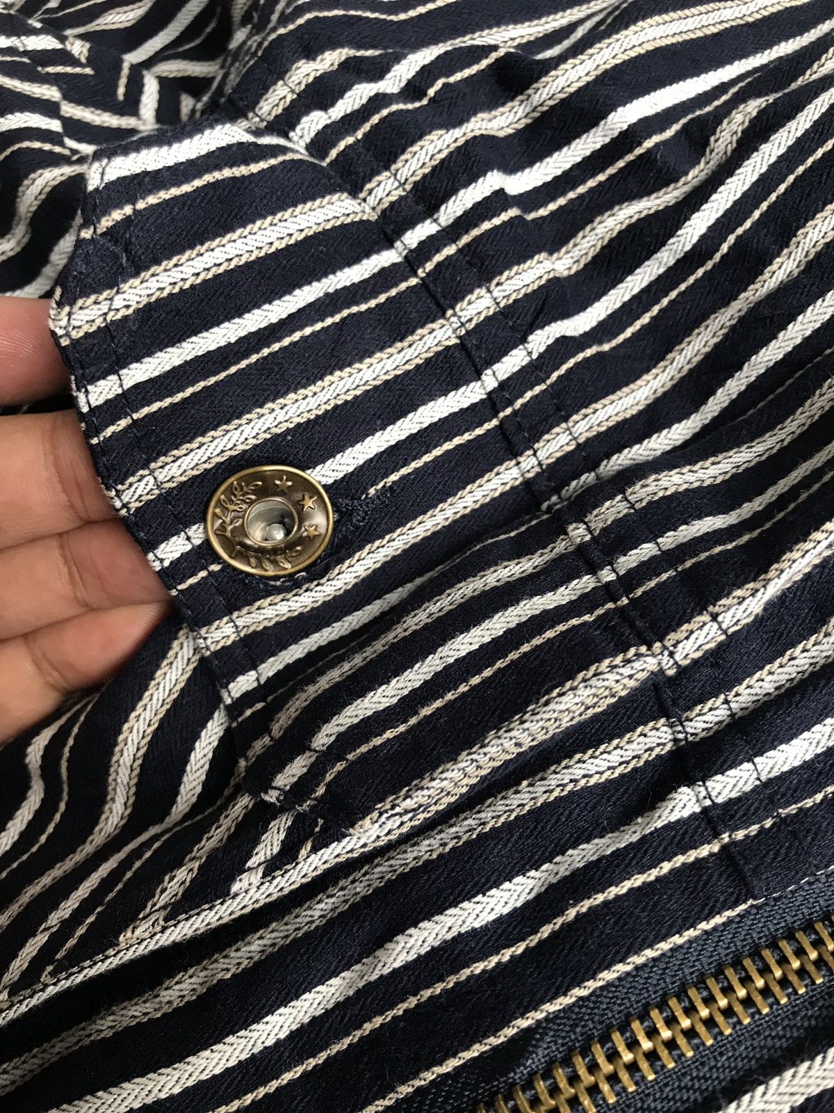 Japanese Brand Japanese Brand Villand Horizantaly Stripes Zipper jacket Size US L / EU 52-54 / 3 - 7 Thumbnail
