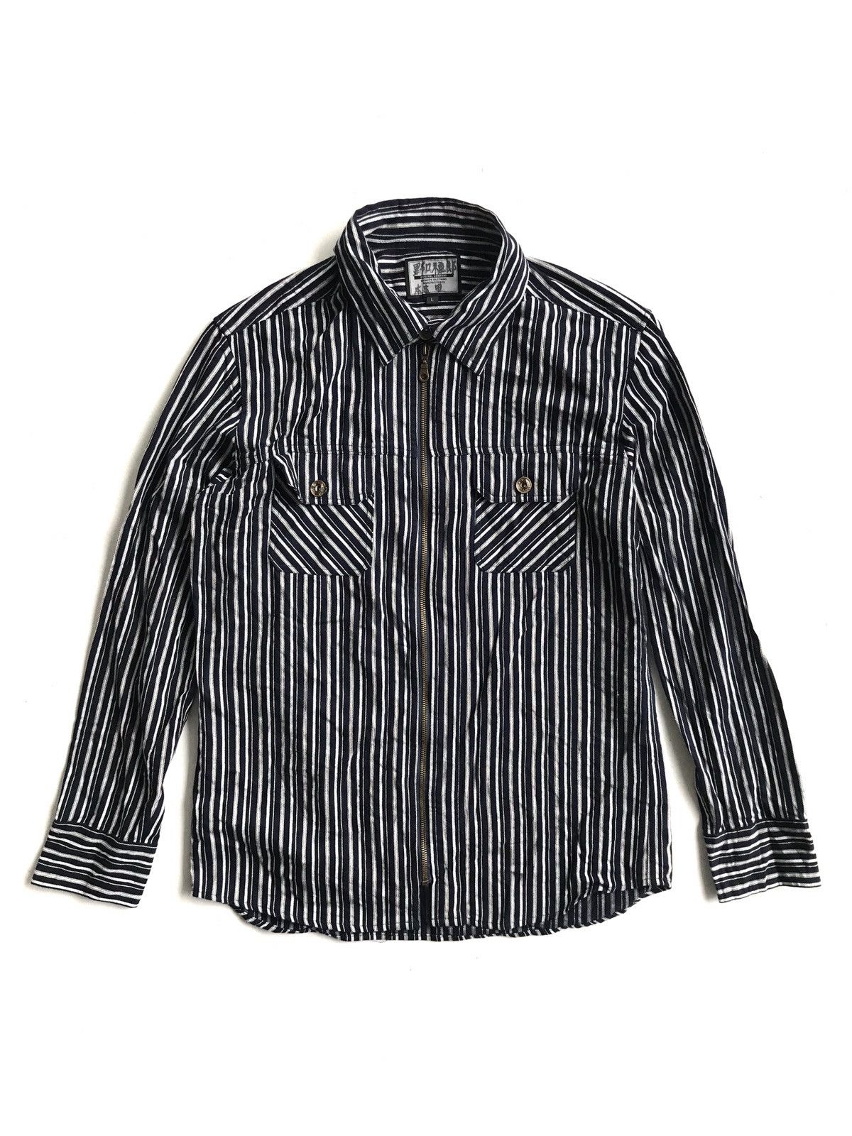 Japanese Brand Japanese Brand Villand Horizantaly Stripes Zipper jacket Size US L / EU 52-54 / 3 - 2 Thumbnail
